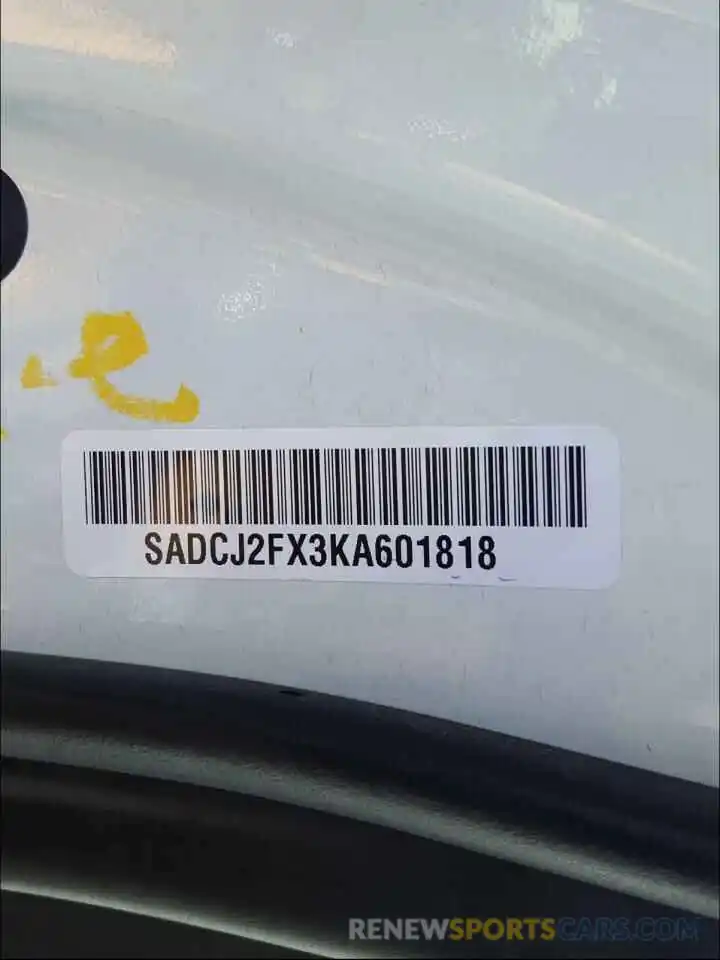 10 Фотография поврежденного автомобиля SADCJ2FX3KA601818 JAGUAR F-PACE 2019