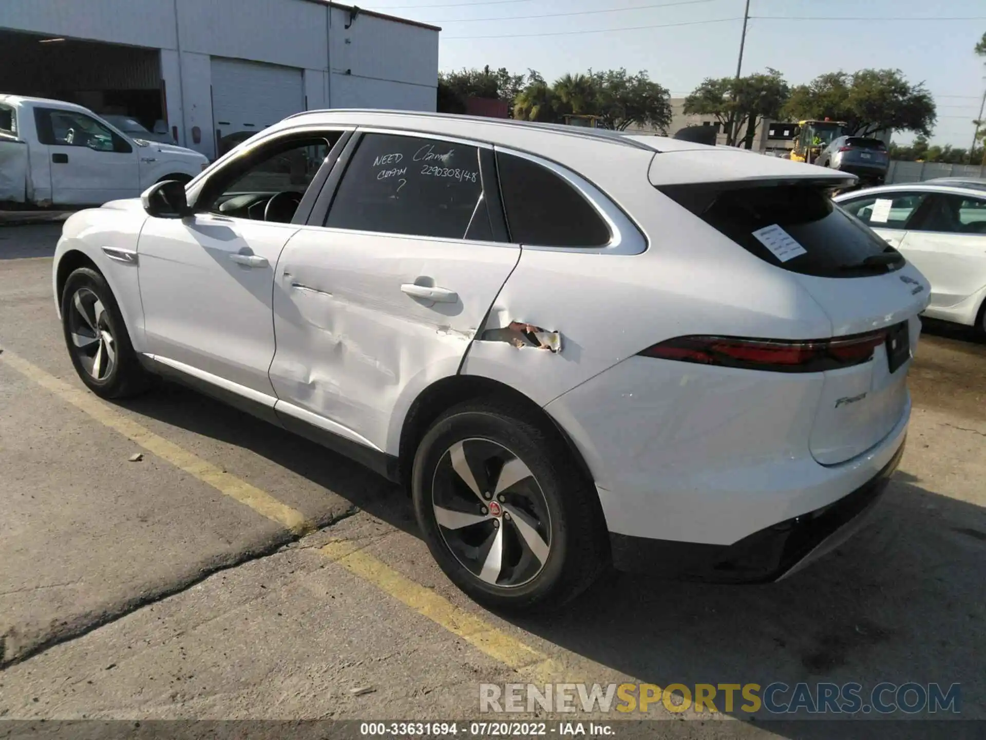 3 Photograph of a damaged car SADCJ2EX7NA690797 JAGUAR F-PACE 2022