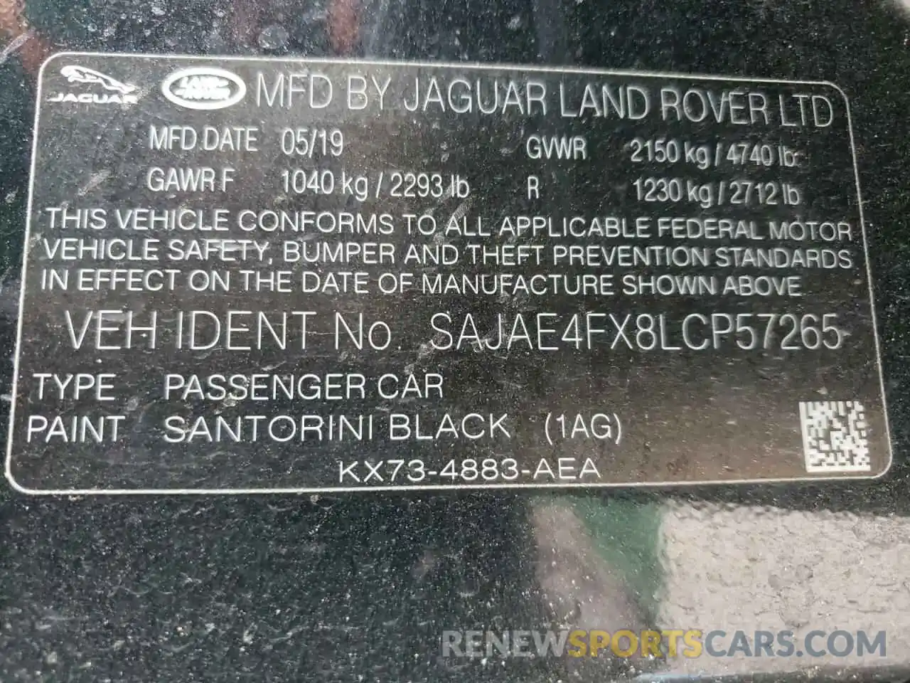 10 Фотография поврежденного автомобиля SAJAE4FX8LCP57265 JAGUAR XE 2020