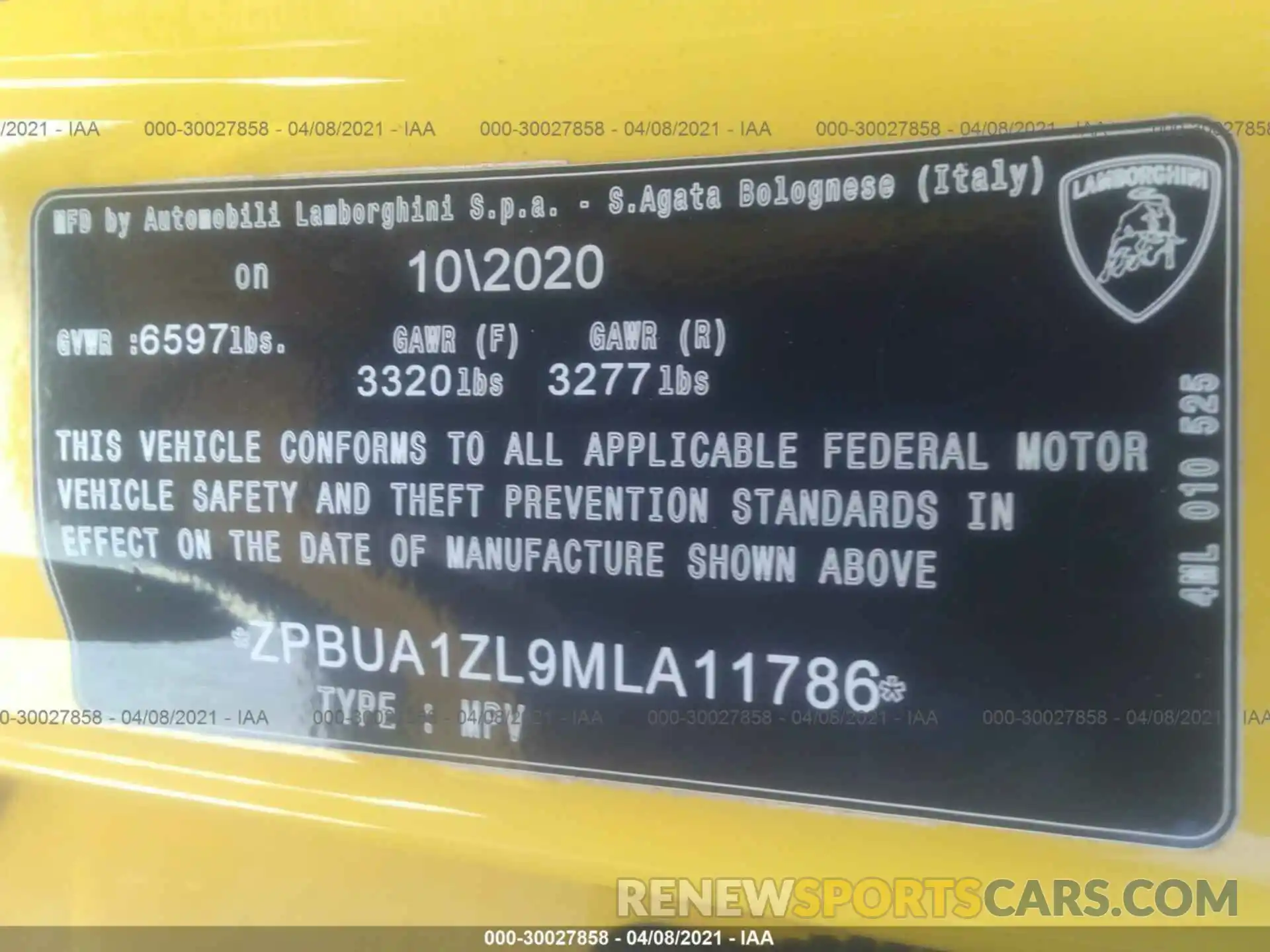 9 Photograph of a damaged car ZPBUA1ZL9MLA11786 LAMBORGHINI URUS 2021