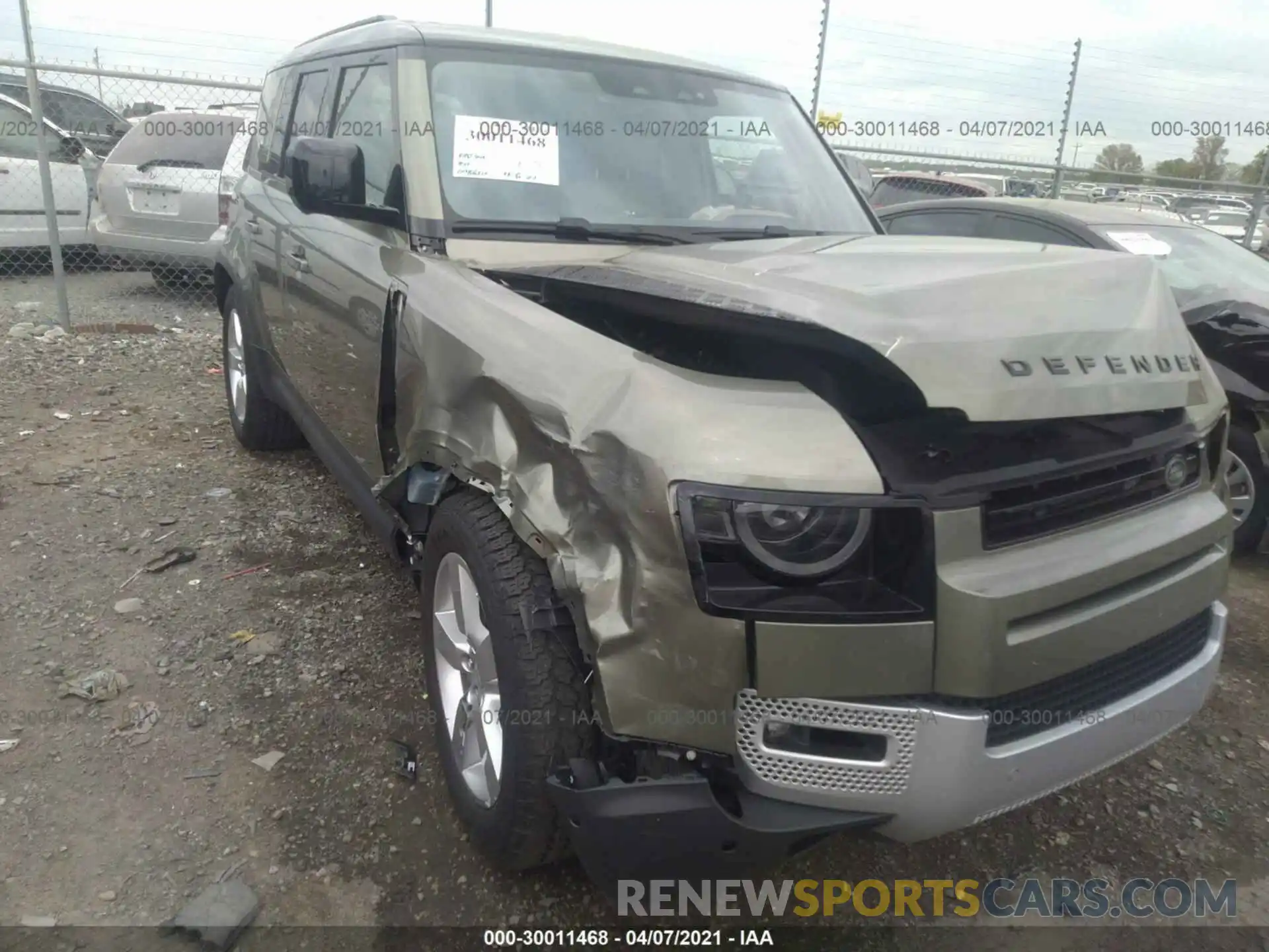 1 Photograph of a damaged car SALE1EEU8L2021062 LAND ROVER DEFENDER 2020