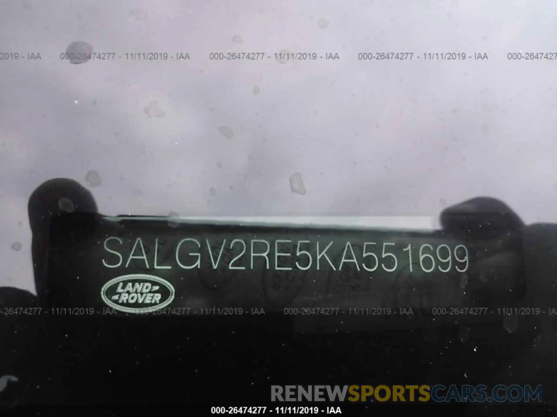 9 Photograph of a damaged car SALGV2RE5KA551699 LAND ROVER RANGE ROVER 2019