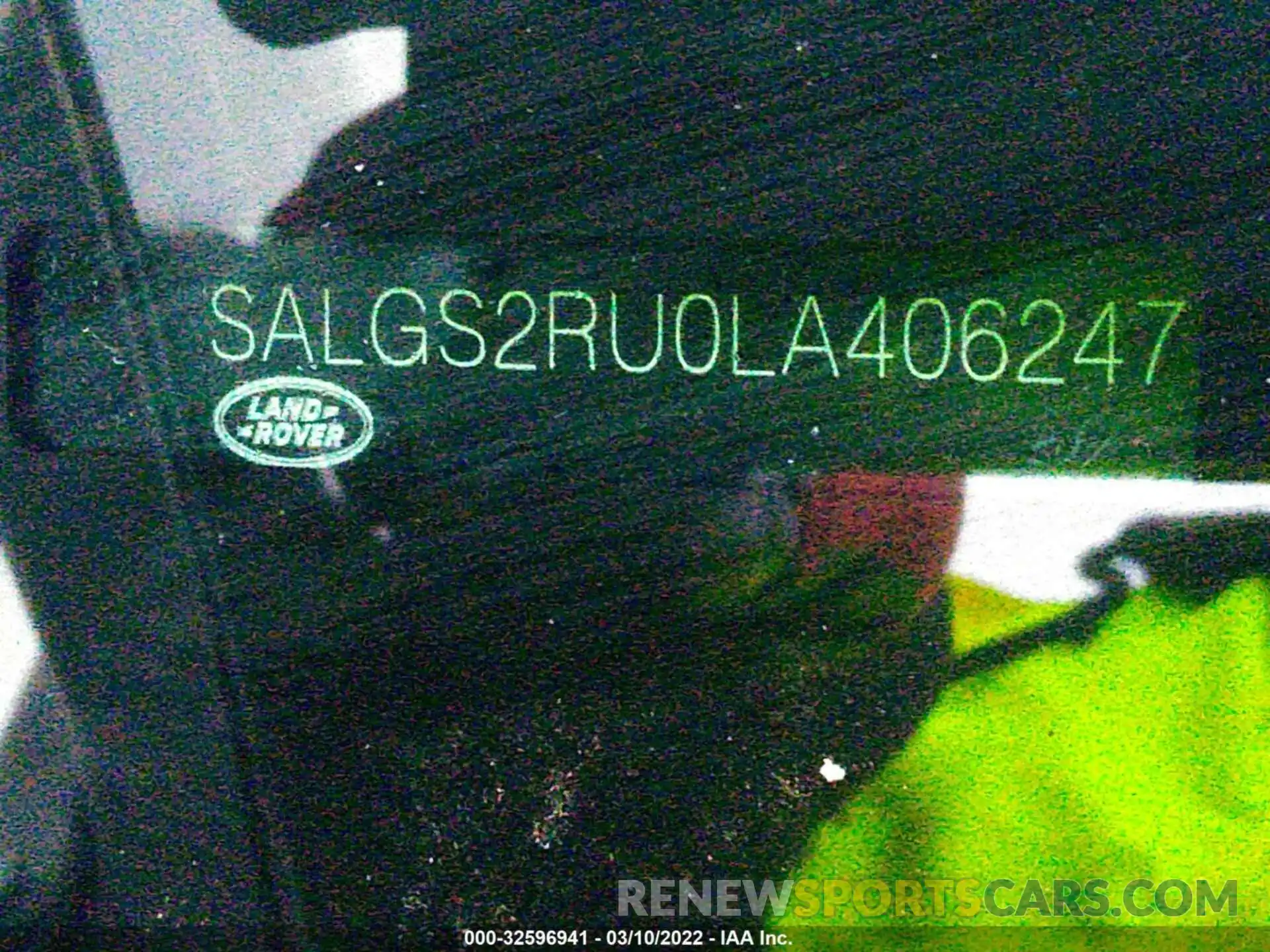 9 Photograph of a damaged car SALGS2RU0LA406247 LAND ROVER RANGE ROVER 2020