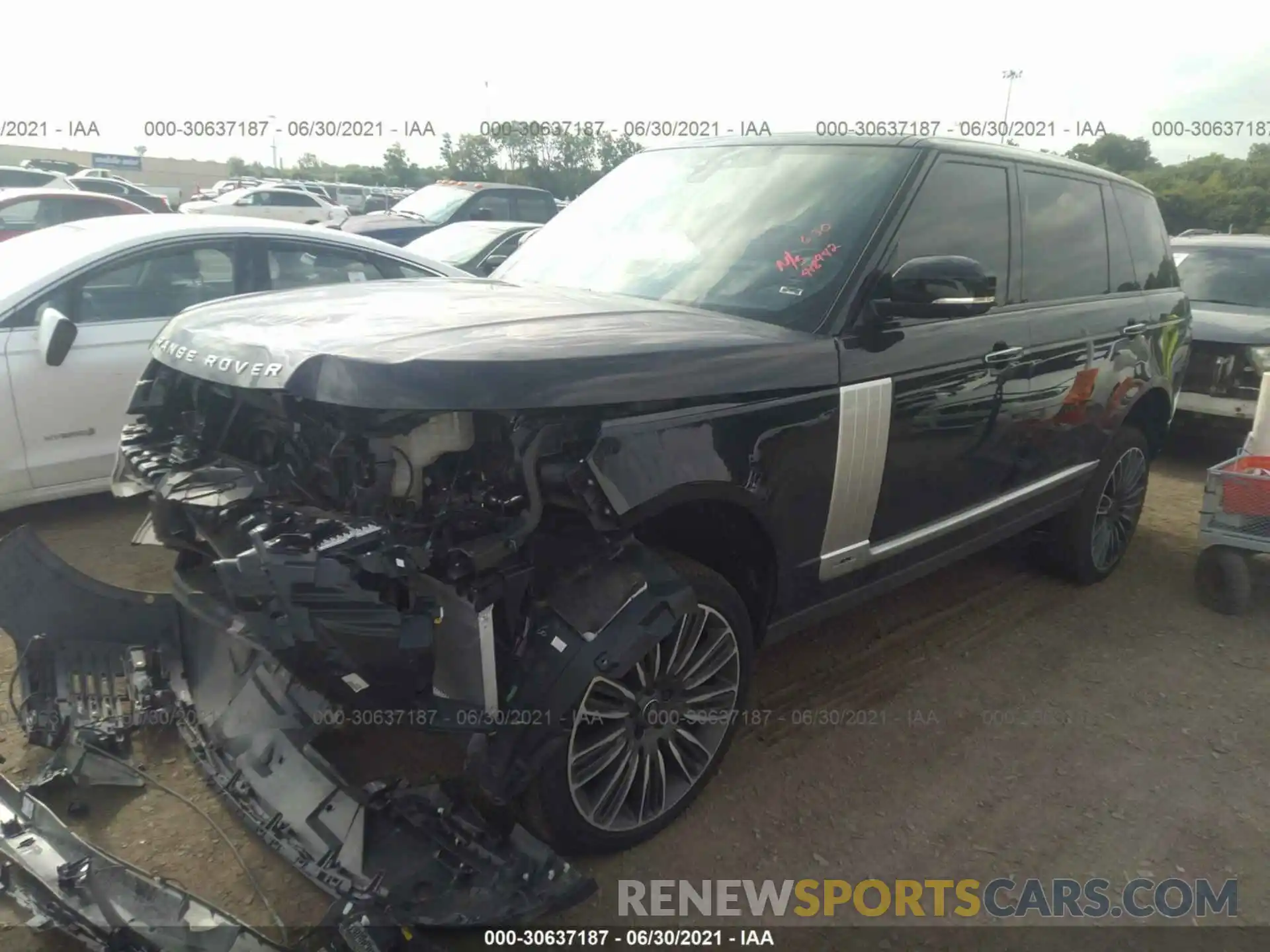 2 Фотография поврежденного автомобиля SALGZ5SE7MA418442 LAND ROVER RANGE ROVER 2021