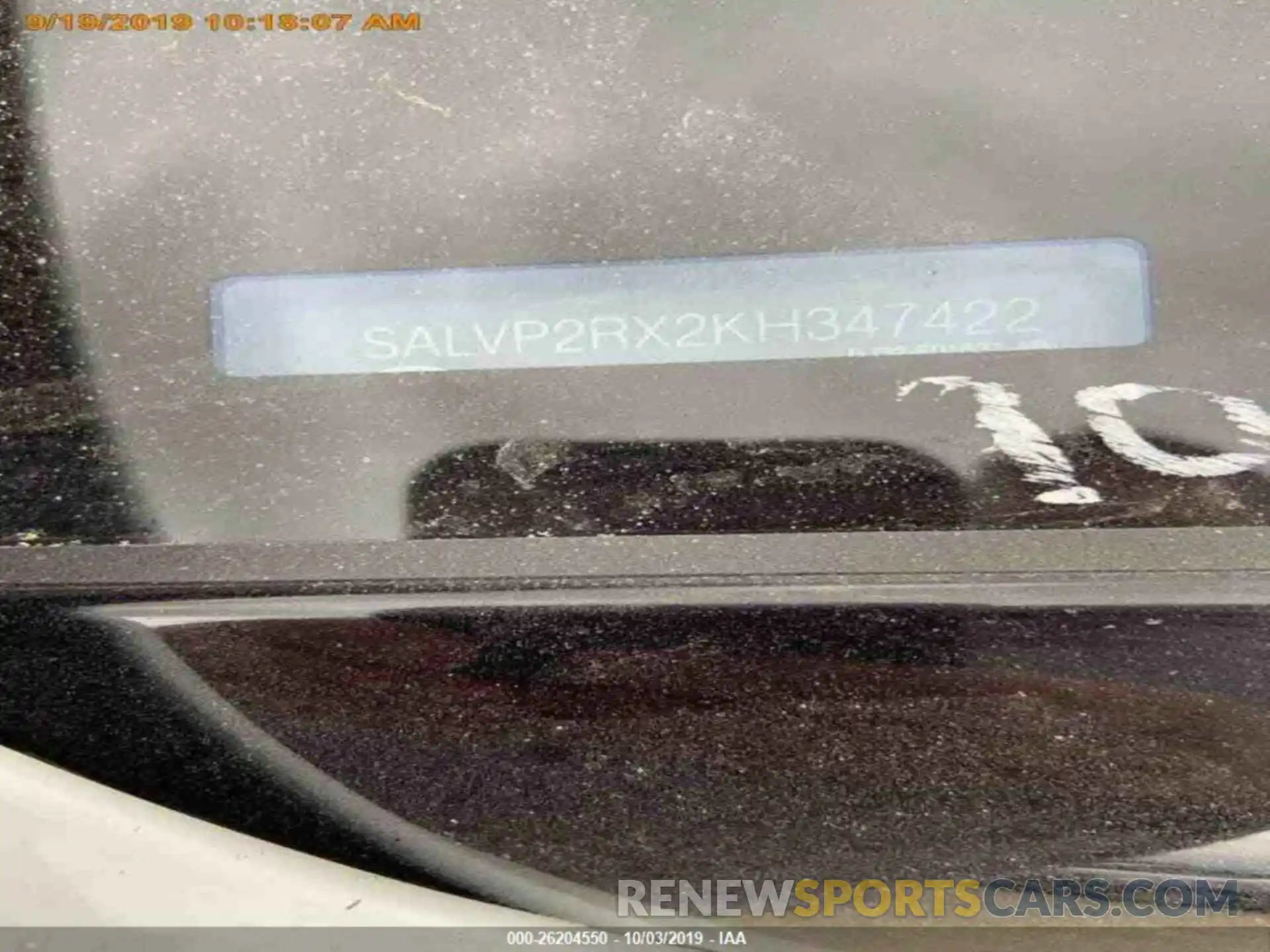 15 Photograph of a damaged car SALVP2RX2KH347422 LAND ROVER RANGE ROVER EVOQU 2019