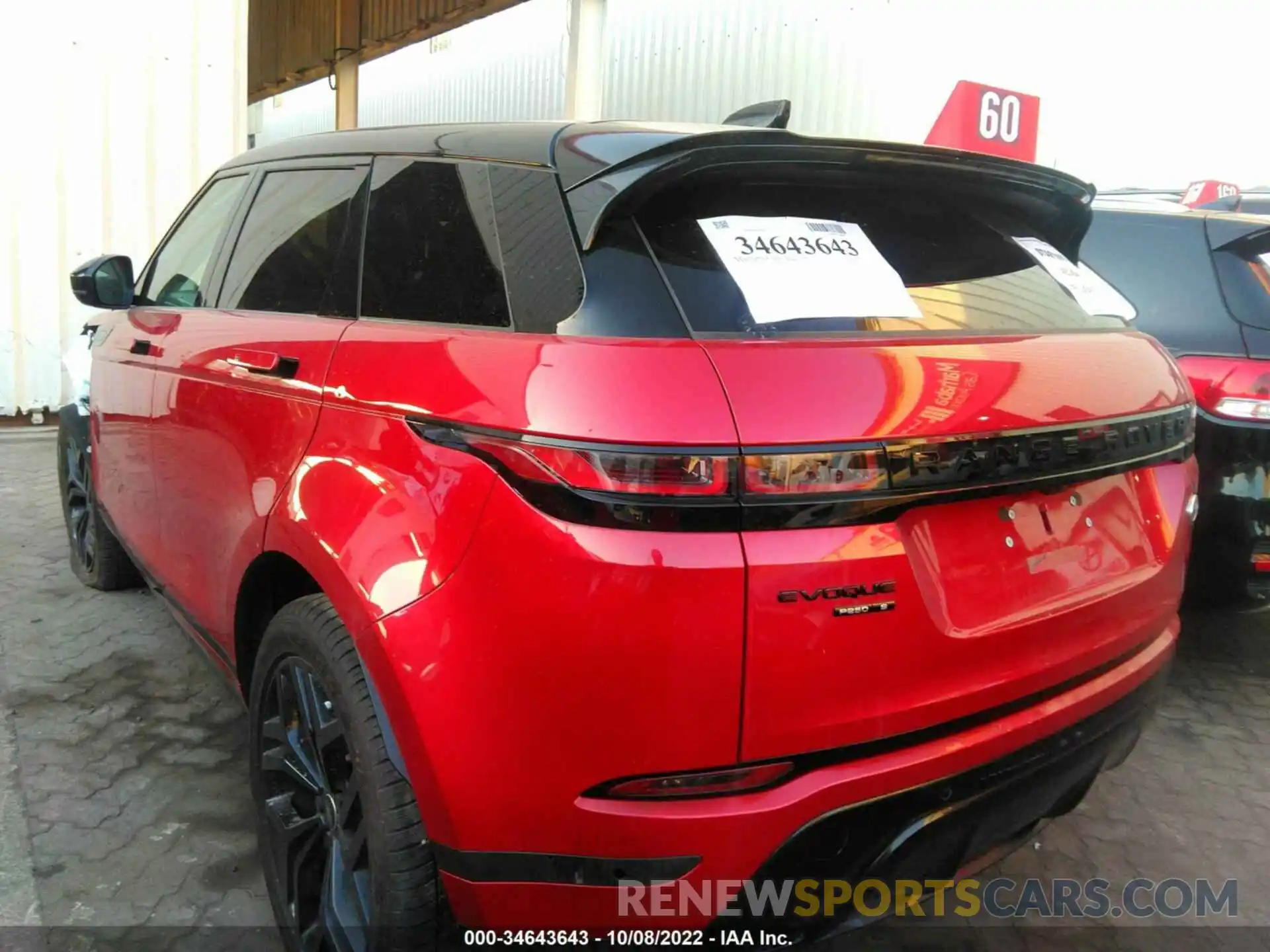 3 Photograph of a damaged car 00LZJ2FXXLH079048 LAND ROVER RANGE ROVER EVOQUE 2020