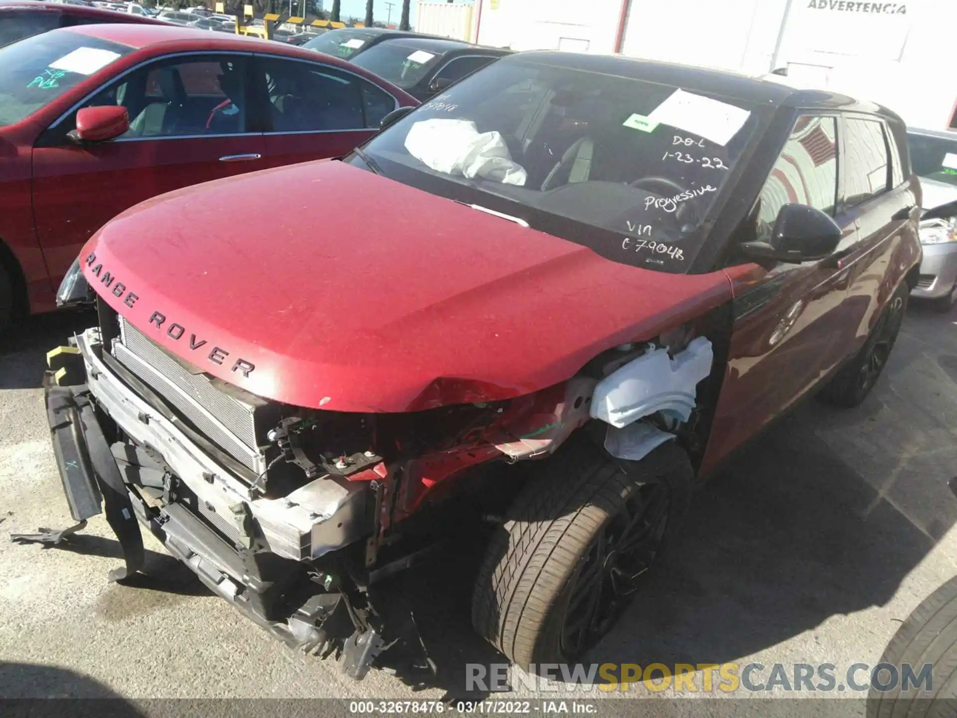 2 Photograph of a damaged car SALZJ2FXXLH079048 LAND ROVER RANGE ROVER EVOQUE 2020