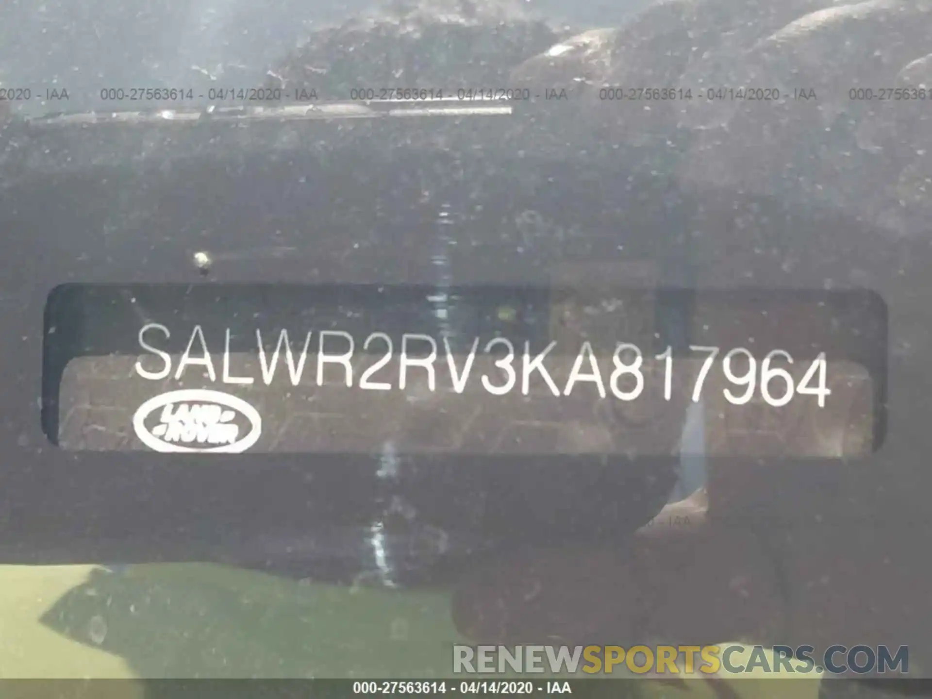9 Фотография поврежденного автомобиля SALWR2RV3KA817964 LAND ROVER RANGE ROVER SPORT 2019