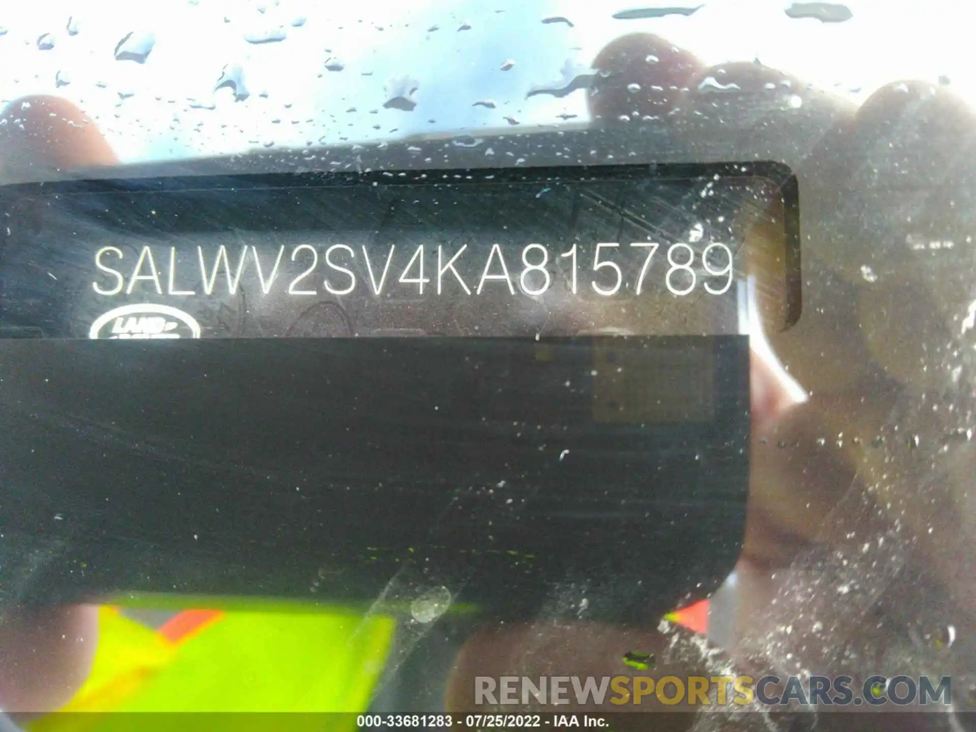 9 Photograph of a damaged car SALWV2SV4KA815789 LAND ROVER RANGE ROVER SPORT 2019