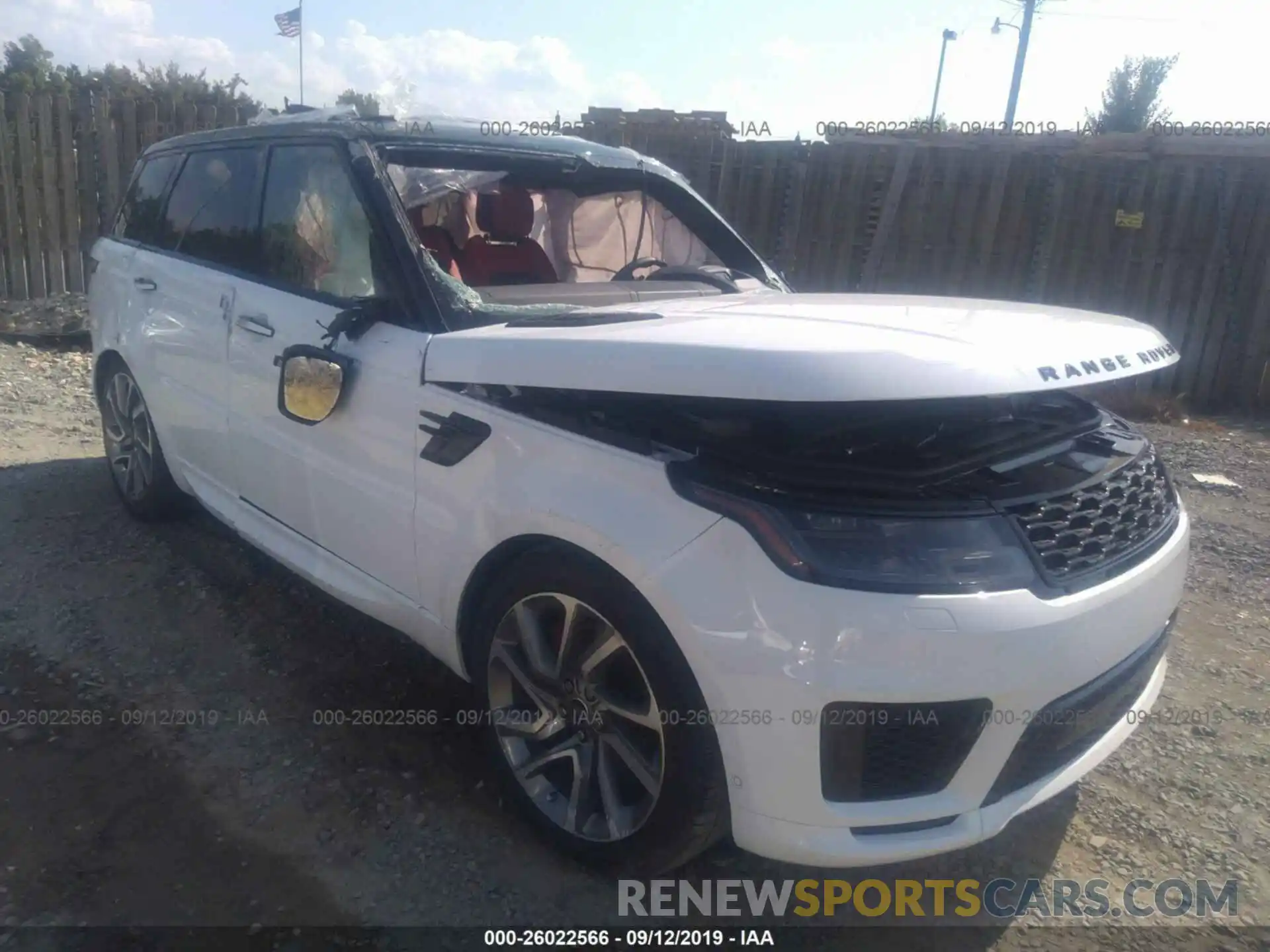 1 Фотография поврежденного автомобиля SALWV2SV9KA416313 LAND ROVER RANGE ROVER SPORT 2019