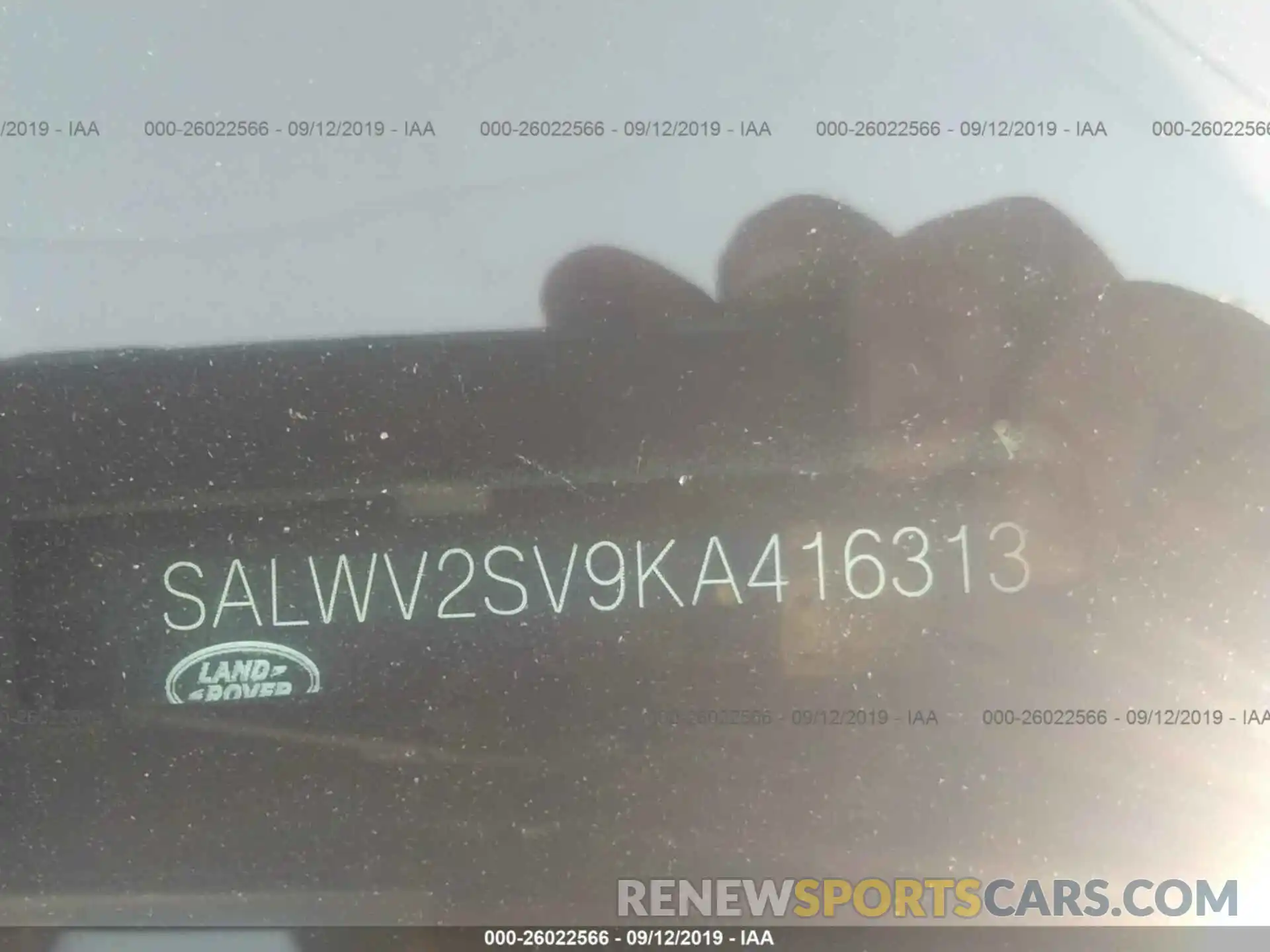 9 Photograph of a damaged car SALWV2SV9KA416313 LAND ROVER RANGE ROVER SPORT 2019