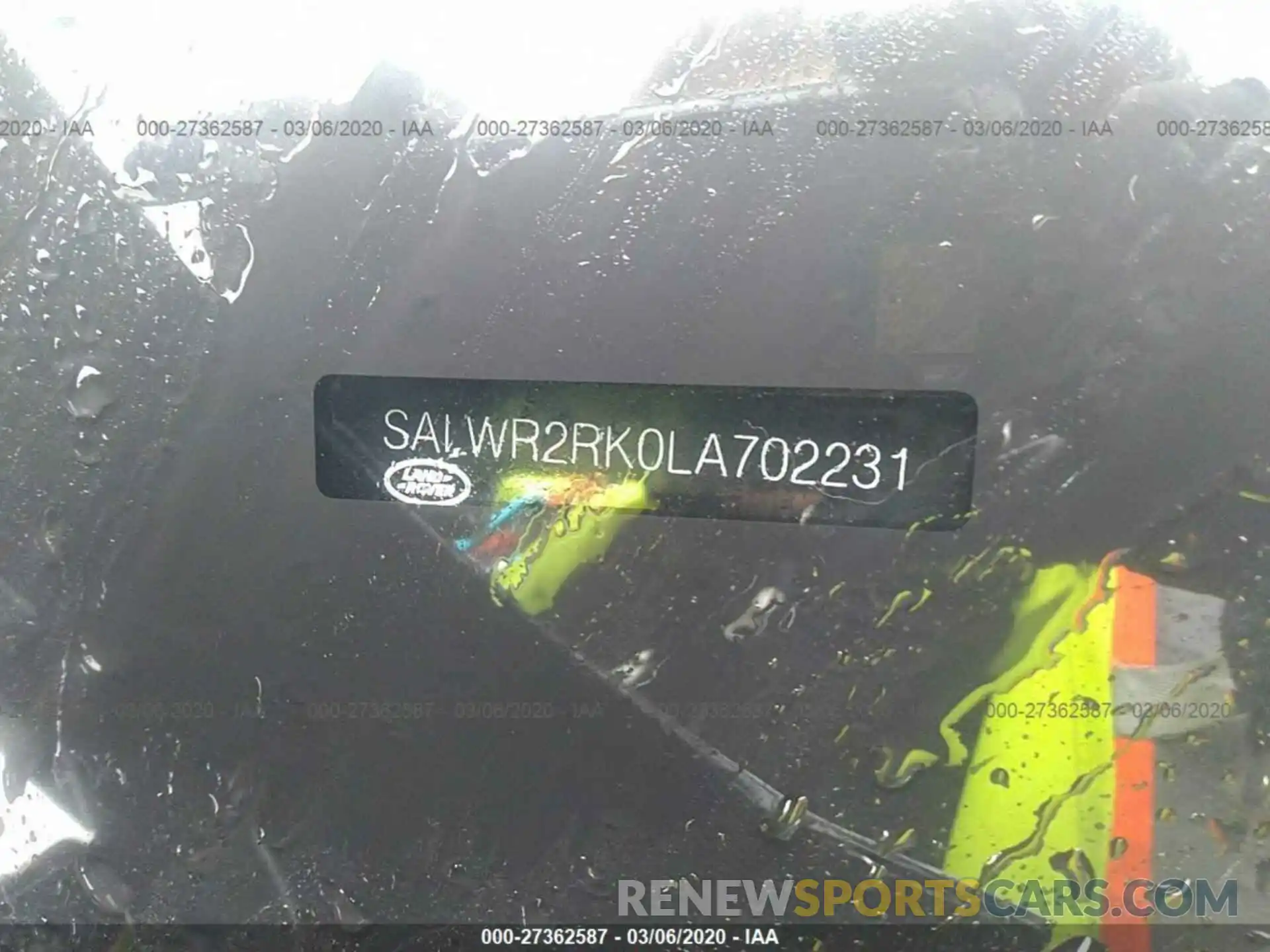 9 Photograph of a damaged car SALWR2RK0LA702231 LAND ROVER RANGE ROVER SPORT 2020