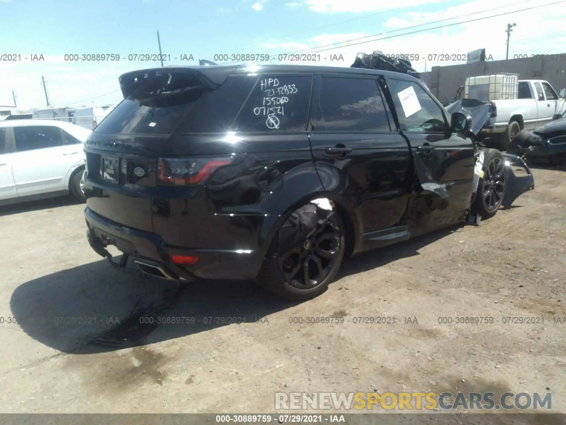 4 Фотография поврежденного автомобиля SALWR2SU1MA762242 LAND ROVER RANGE ROVER SPORT 2021