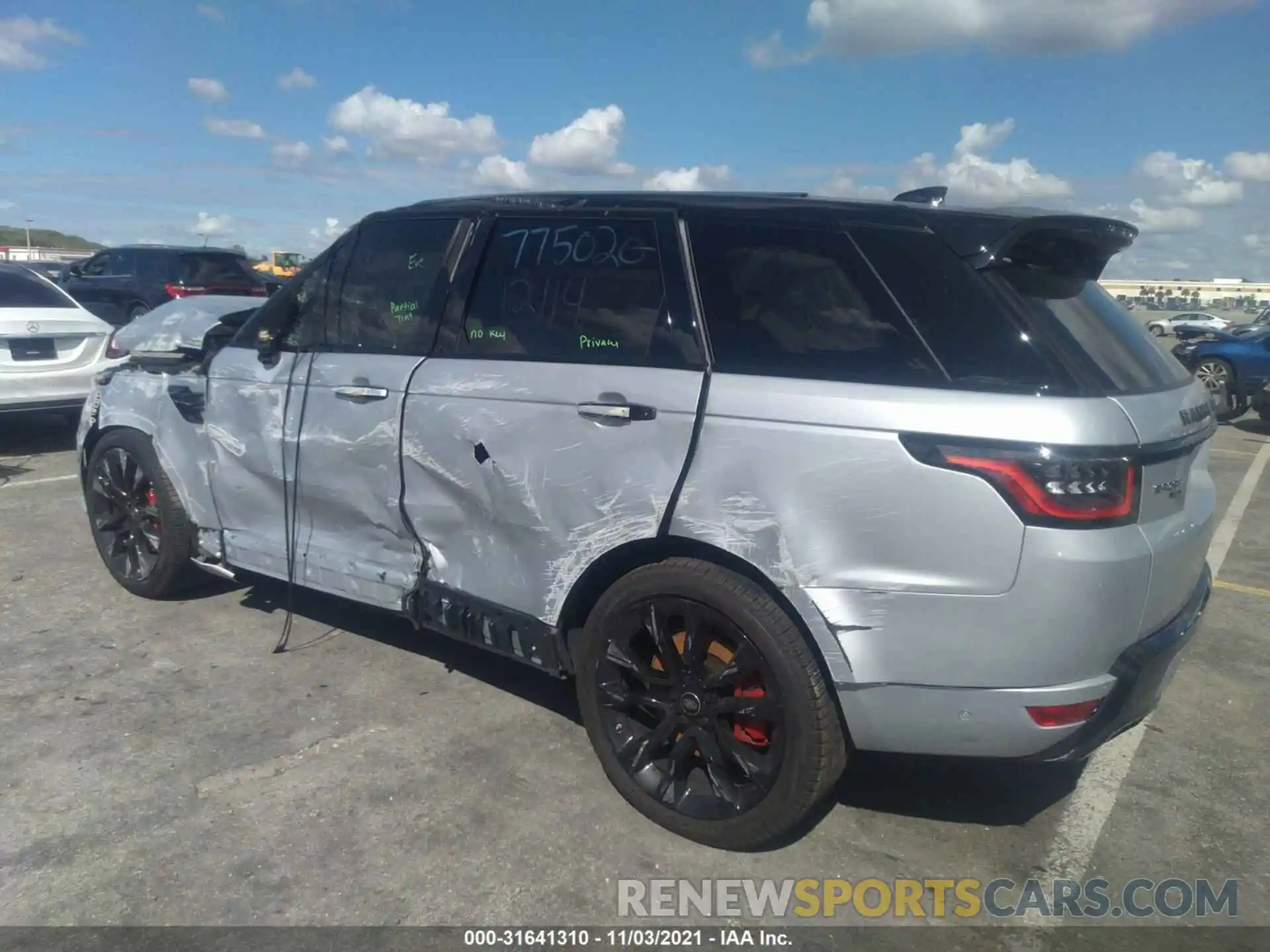 3 Фотография поврежденного автомобиля SALWS2RU1MA775020 LAND ROVER RANGE ROVER SPORT 2021