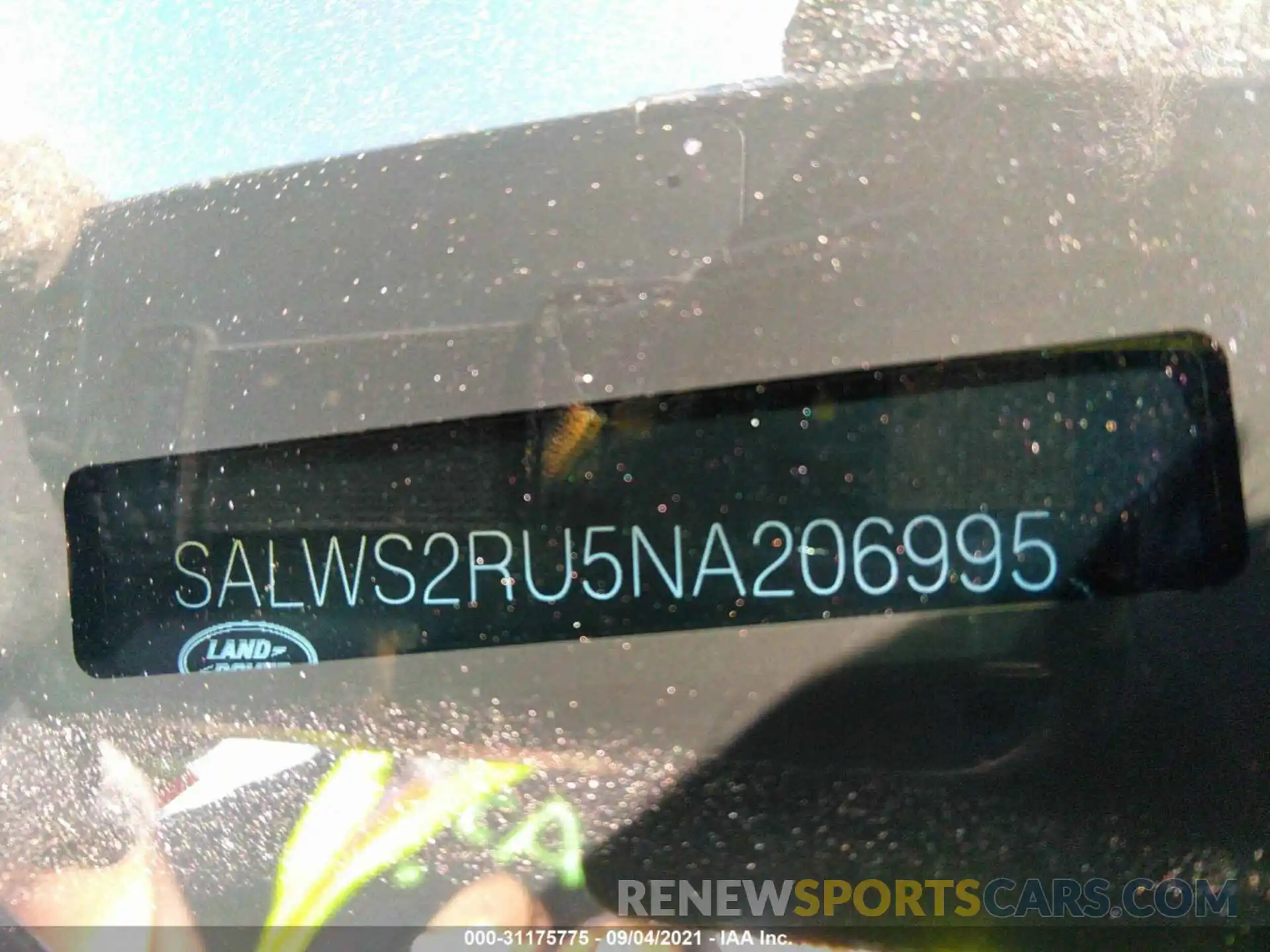 9 Фотография поврежденного автомобиля SALWS2RU5NA206995 LAND ROVER RANGE ROVER SPORT 2022