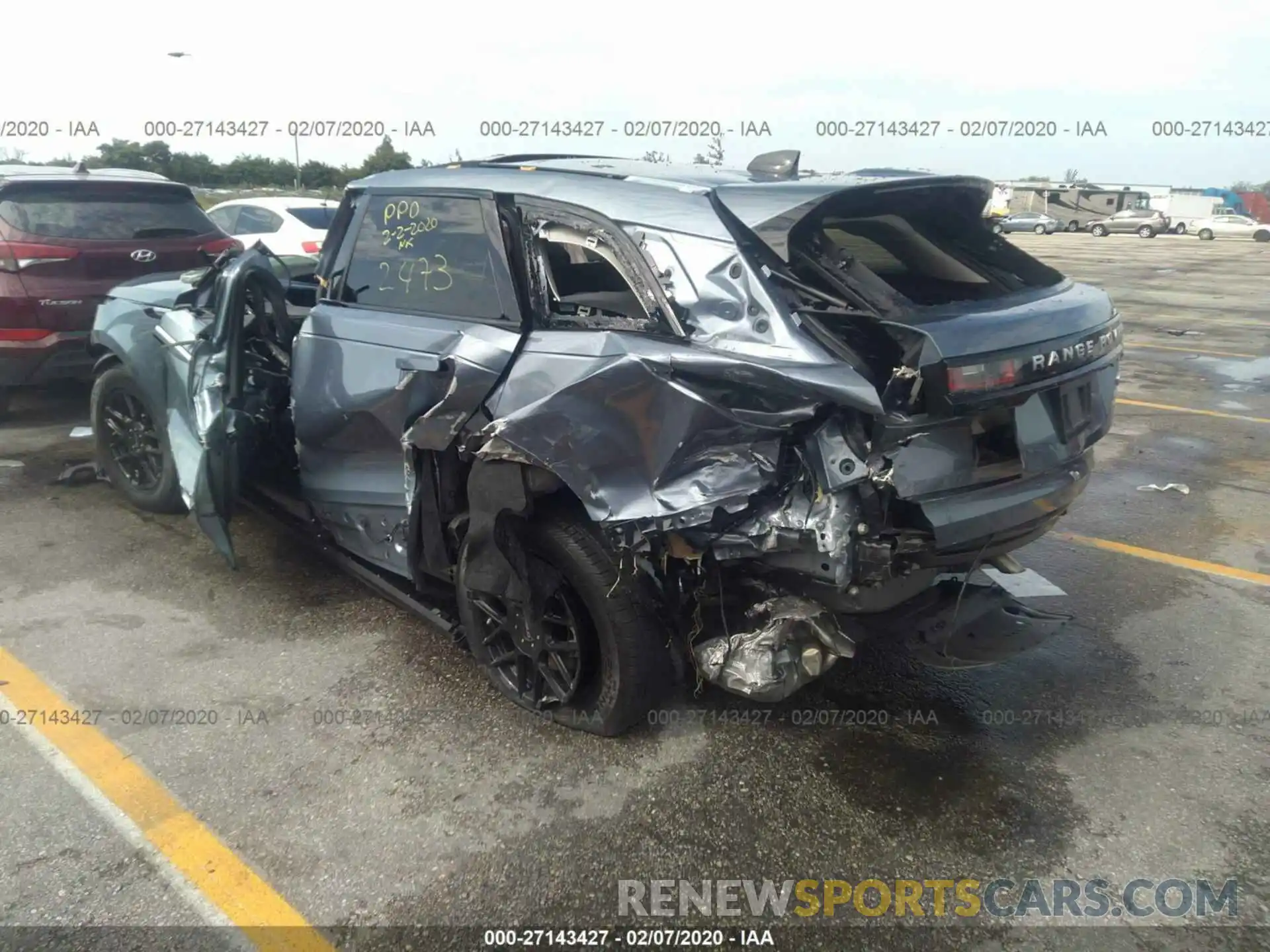 3 Photograph of a damaged car SALYA2EX1KA792473 LAND ROVER RANGE ROVER VELAR 2019