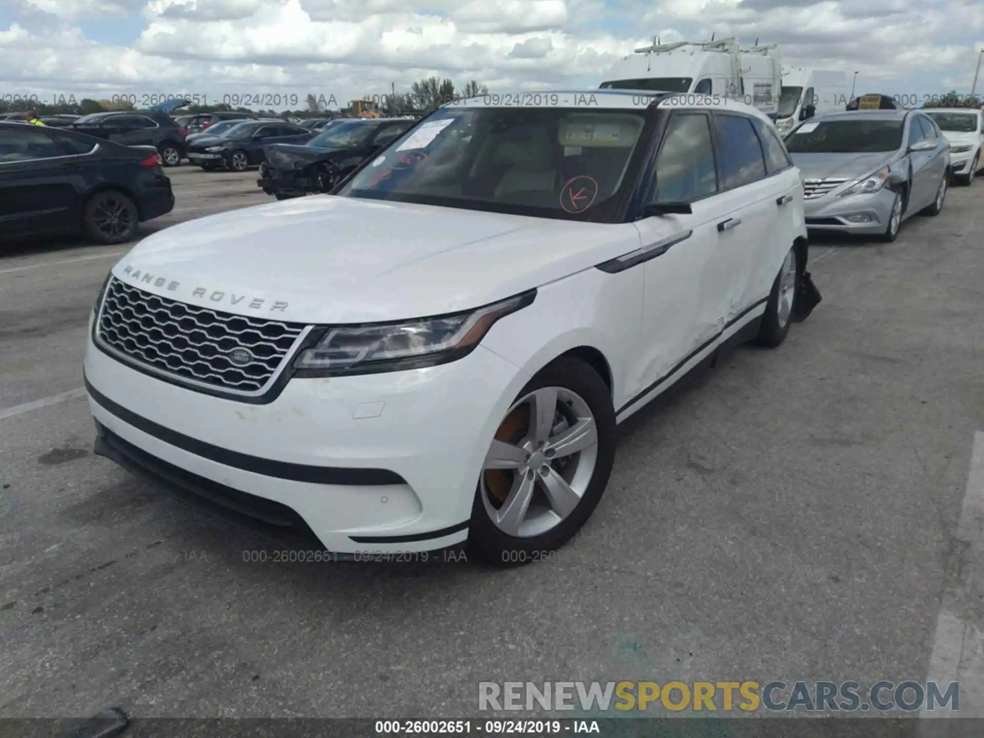 2 Photograph of a damaged car SALYB2EVXKA795691 LAND ROVER RANGE ROVER VELAR 2019