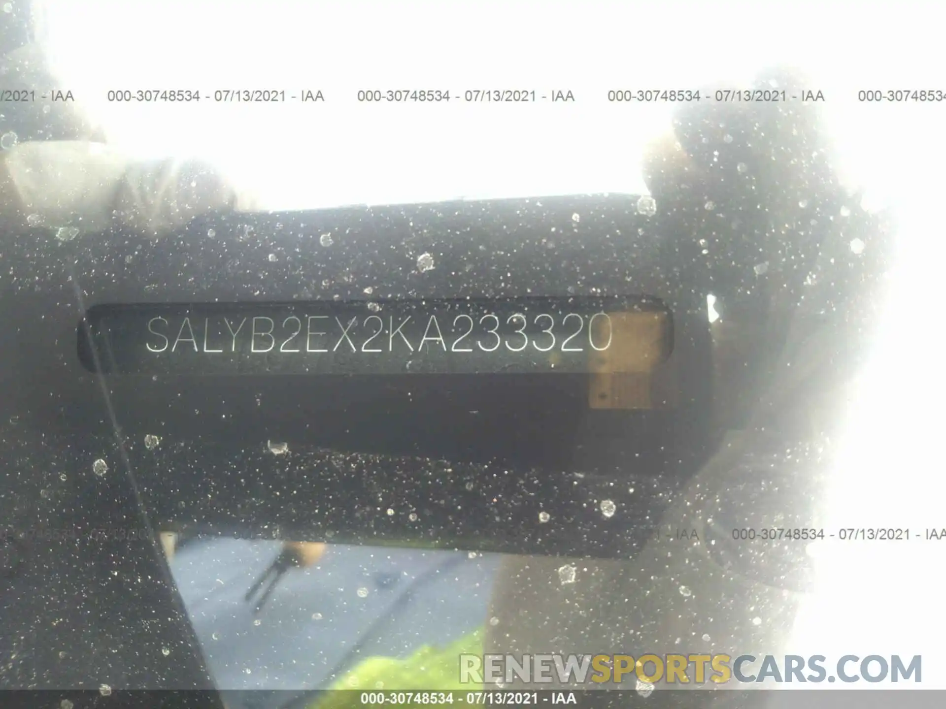 9 Photograph of a damaged car SALYB2EX2KA233320 LAND ROVER RANGE ROVER VELAR 2019