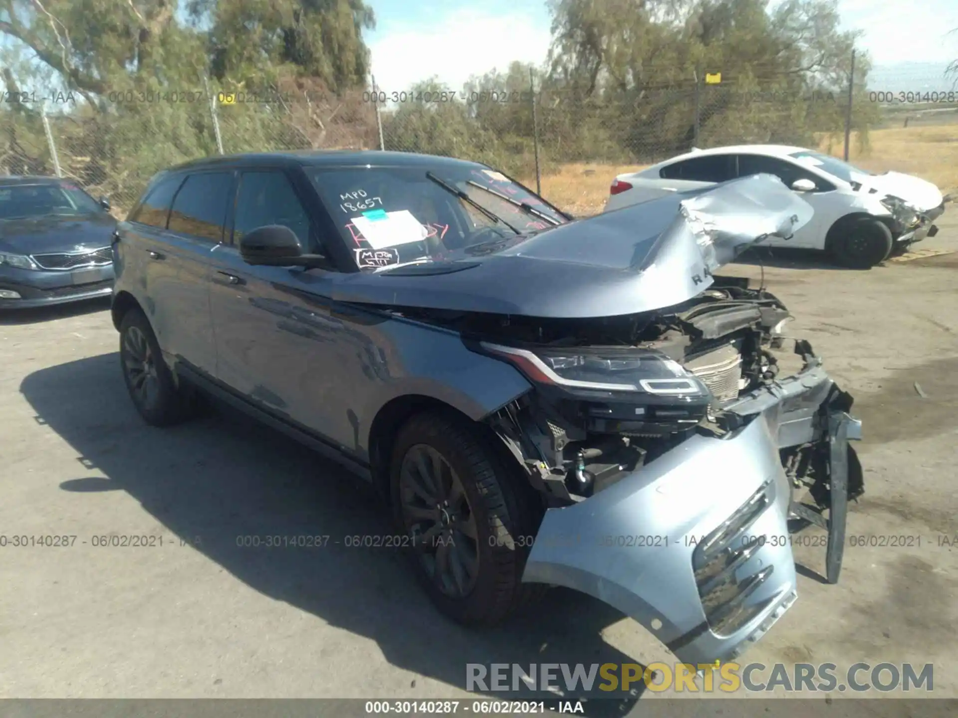 1 Photograph of a damaged car SALYL2EX1KA796257 LAND ROVER RANGE ROVER VELAR 2019