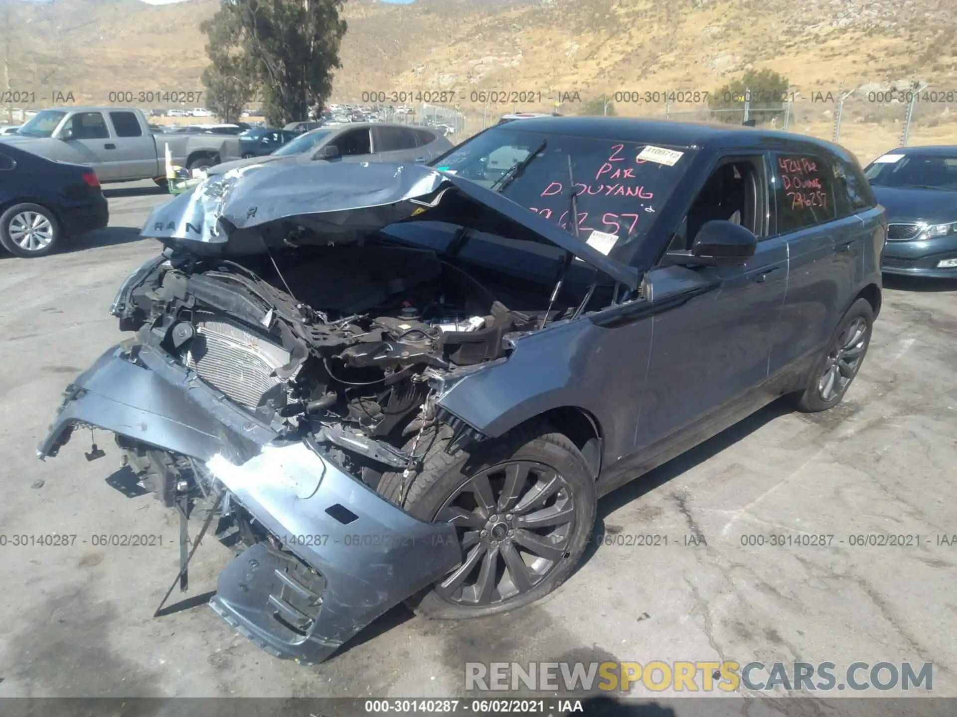 2 Photograph of a damaged car SALYL2EX1KA796257 LAND ROVER RANGE ROVER VELAR 2019