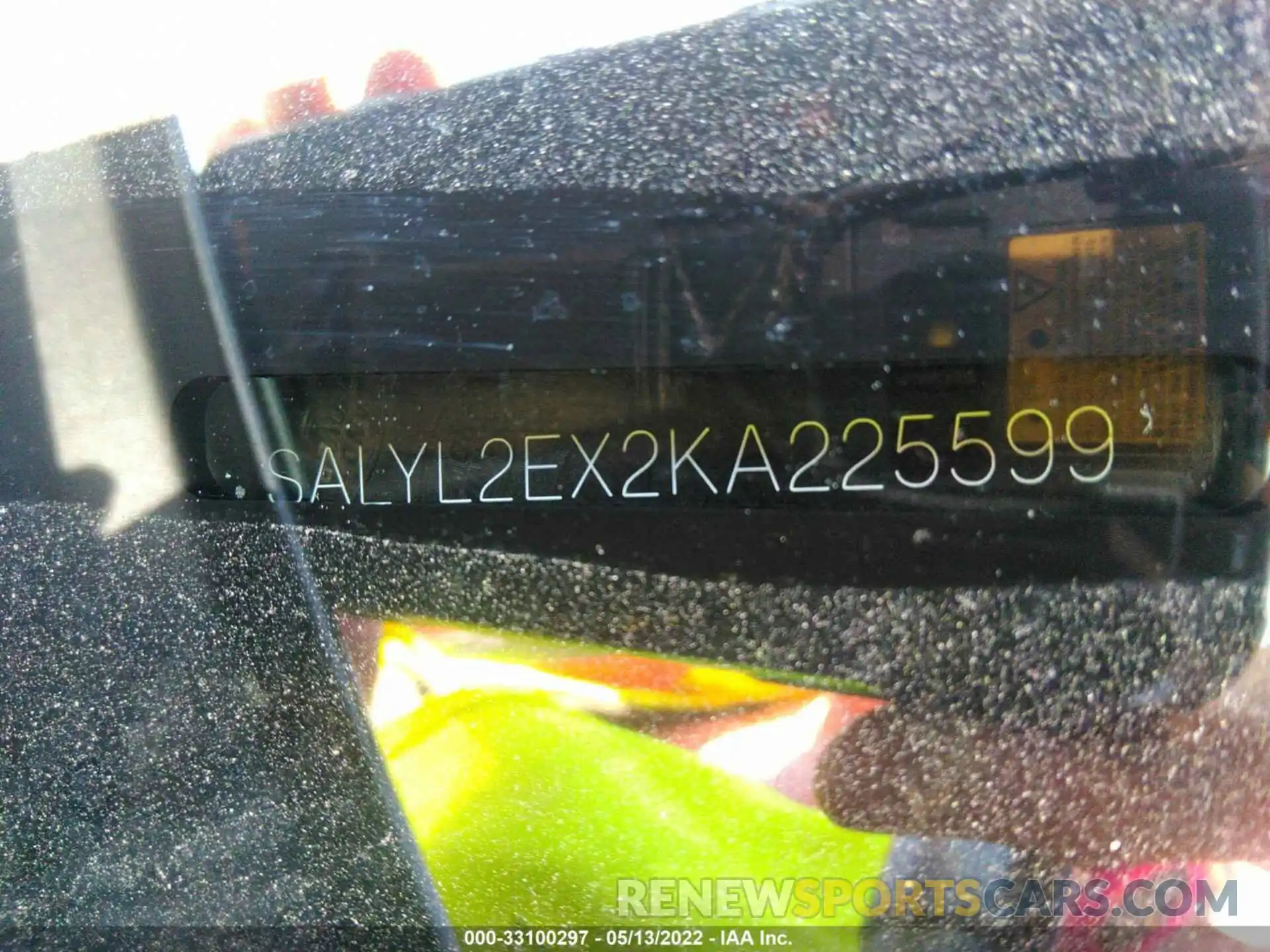 9 Photograph of a damaged car SALYL2EX2KA225599 LAND ROVER RANGE ROVER VELAR 2019