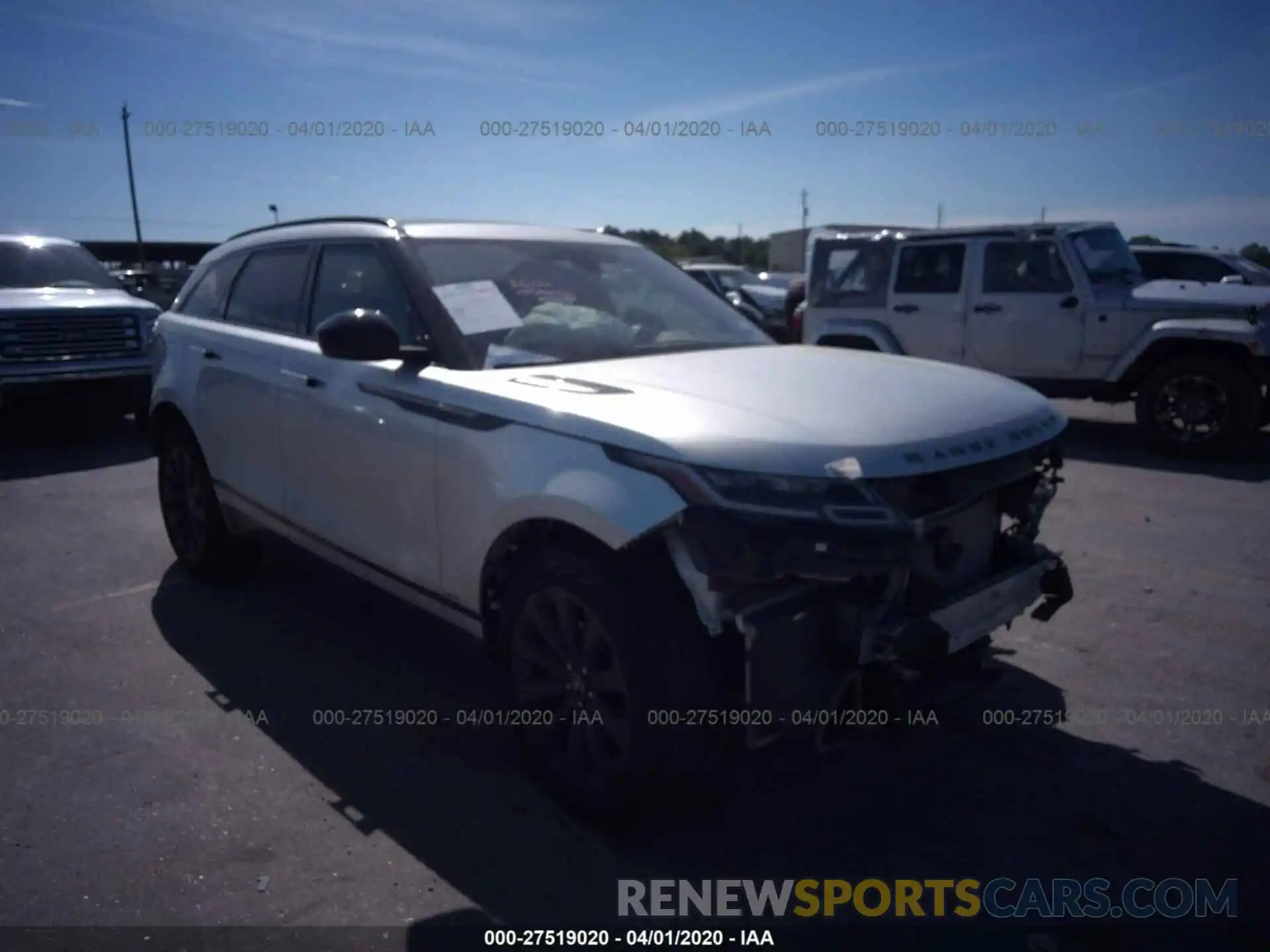 1 Photograph of a damaged car SALYL2EX4KA779677 LAND ROVER RANGE ROVER VELAR 2019