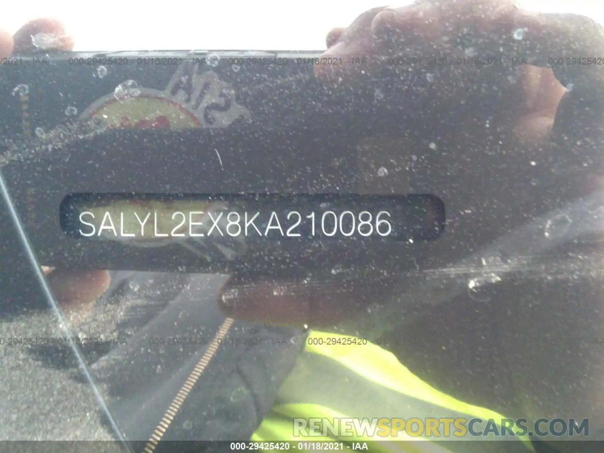 9 Photograph of a damaged car SALYL2EX8KA210086 LAND ROVER RANGE ROVER VELAR 2019