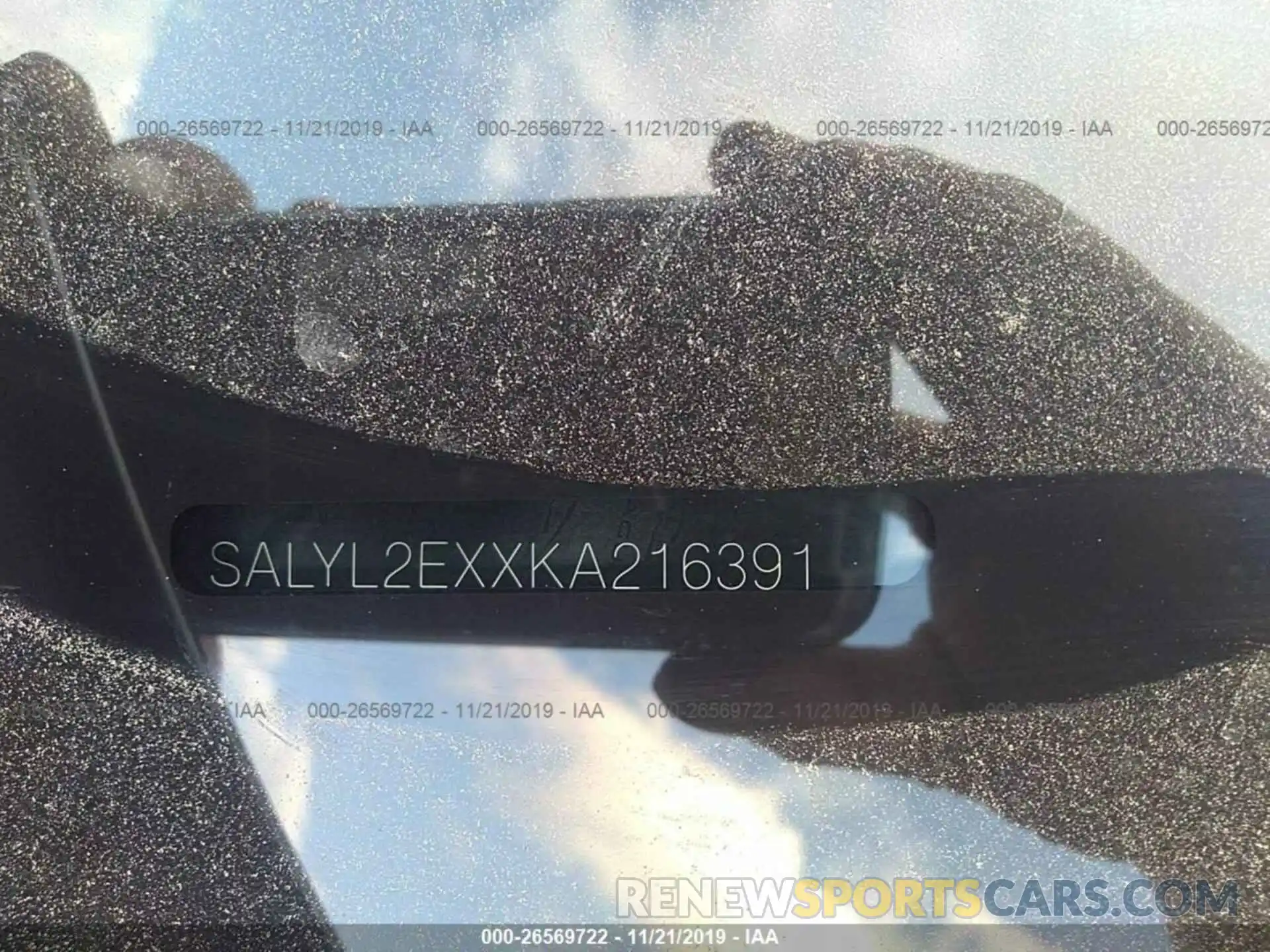 9 Photograph of a damaged car SALYL2EXXKA216391 LAND ROVER RANGE ROVER VELAR 2019