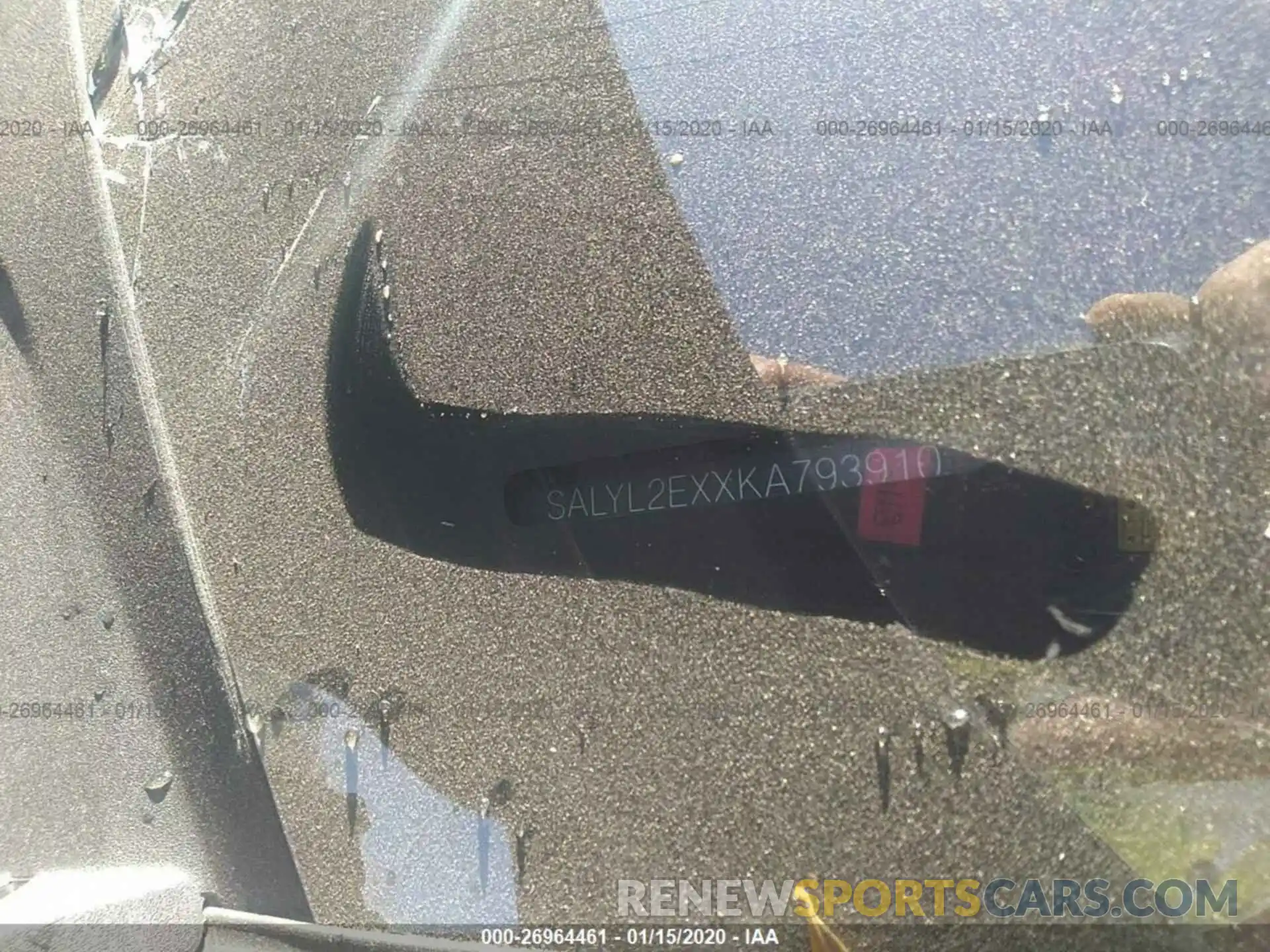 9 Photograph of a damaged car SALYL2EXXKA793910 LAND ROVER RANGE ROVER VELAR 2019