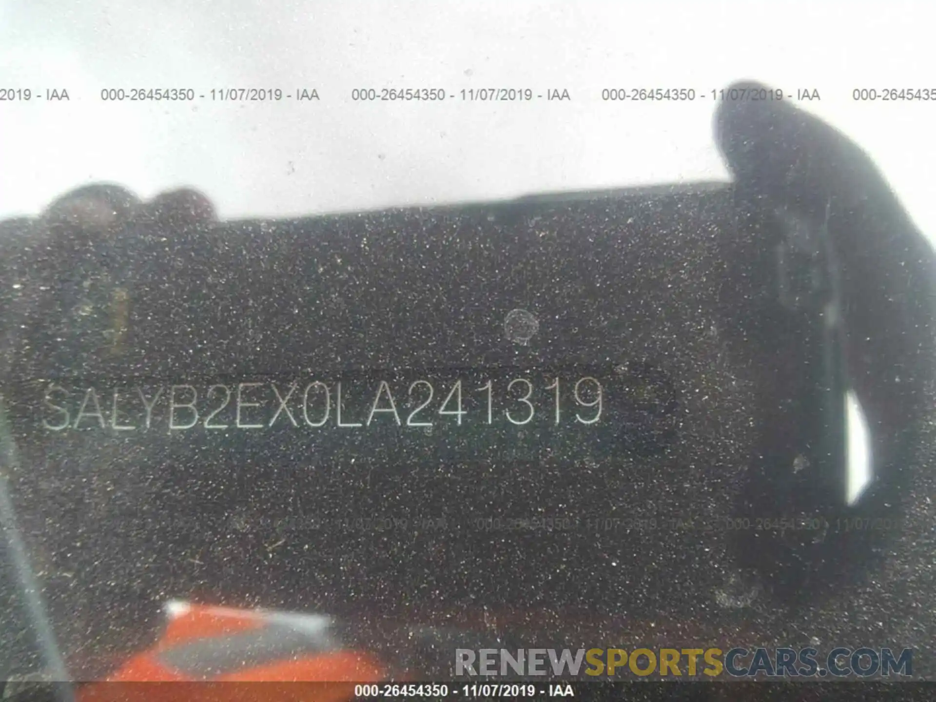 9 Photograph of a damaged car SALYB2EX0LA241319 LAND ROVER RANGE ROVER VELAR 2020