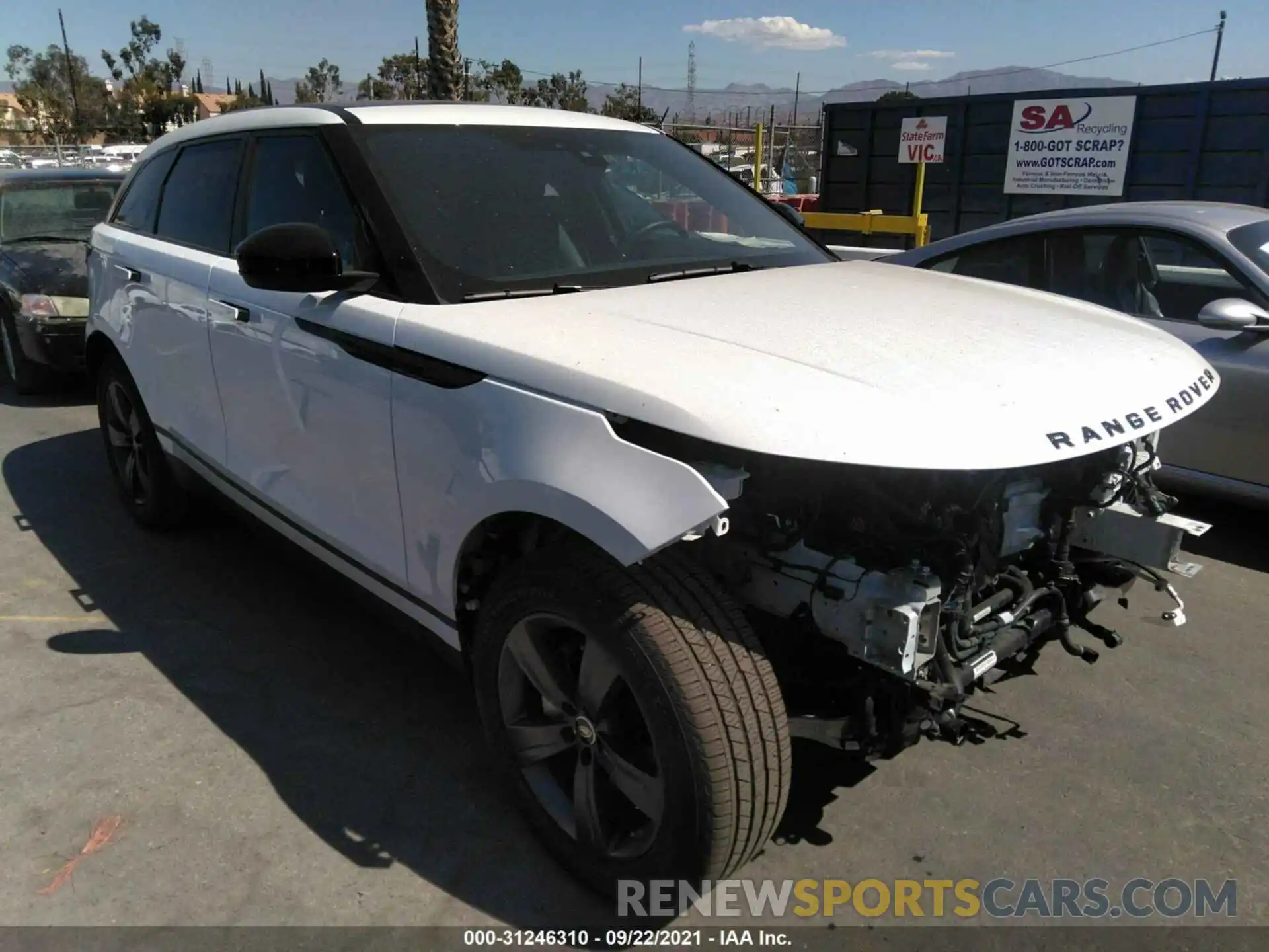 1 Photograph of a damaged car SALYB2EX3LA274119 LAND ROVER RANGE ROVER VELAR 2020