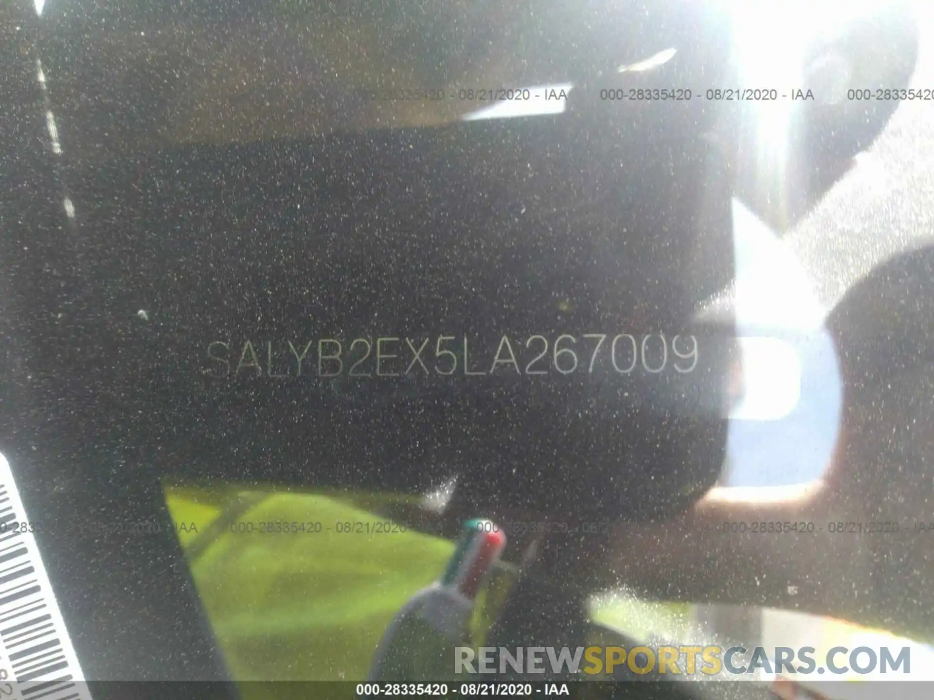 9 Photograph of a damaged car SALYB2EX5LA267009 LAND ROVER RANGE ROVER VELAR 2020