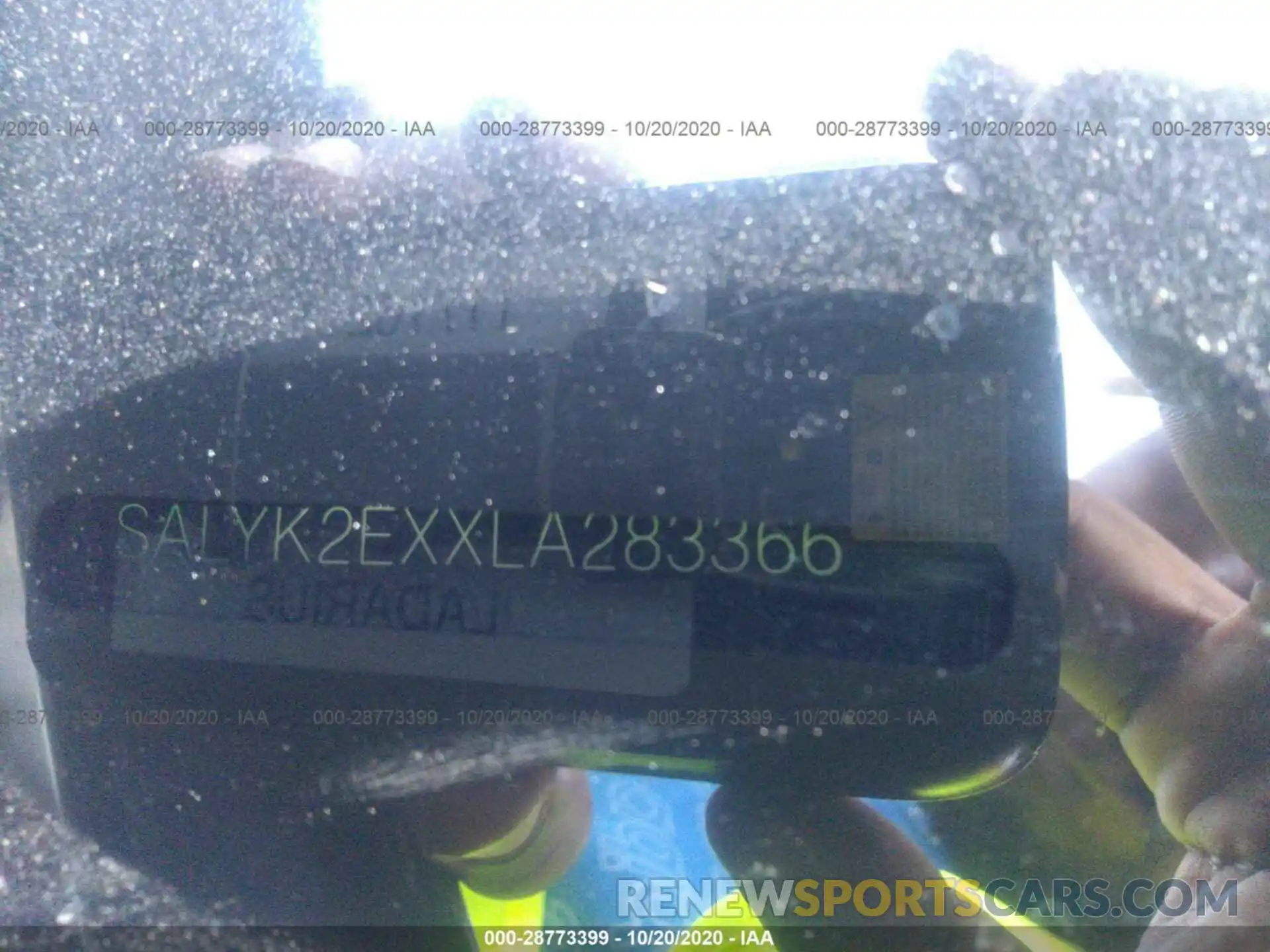 9 Photograph of a damaged car SALYK2EXXLA283366 LAND ROVER RANGE ROVER VELAR 2020
