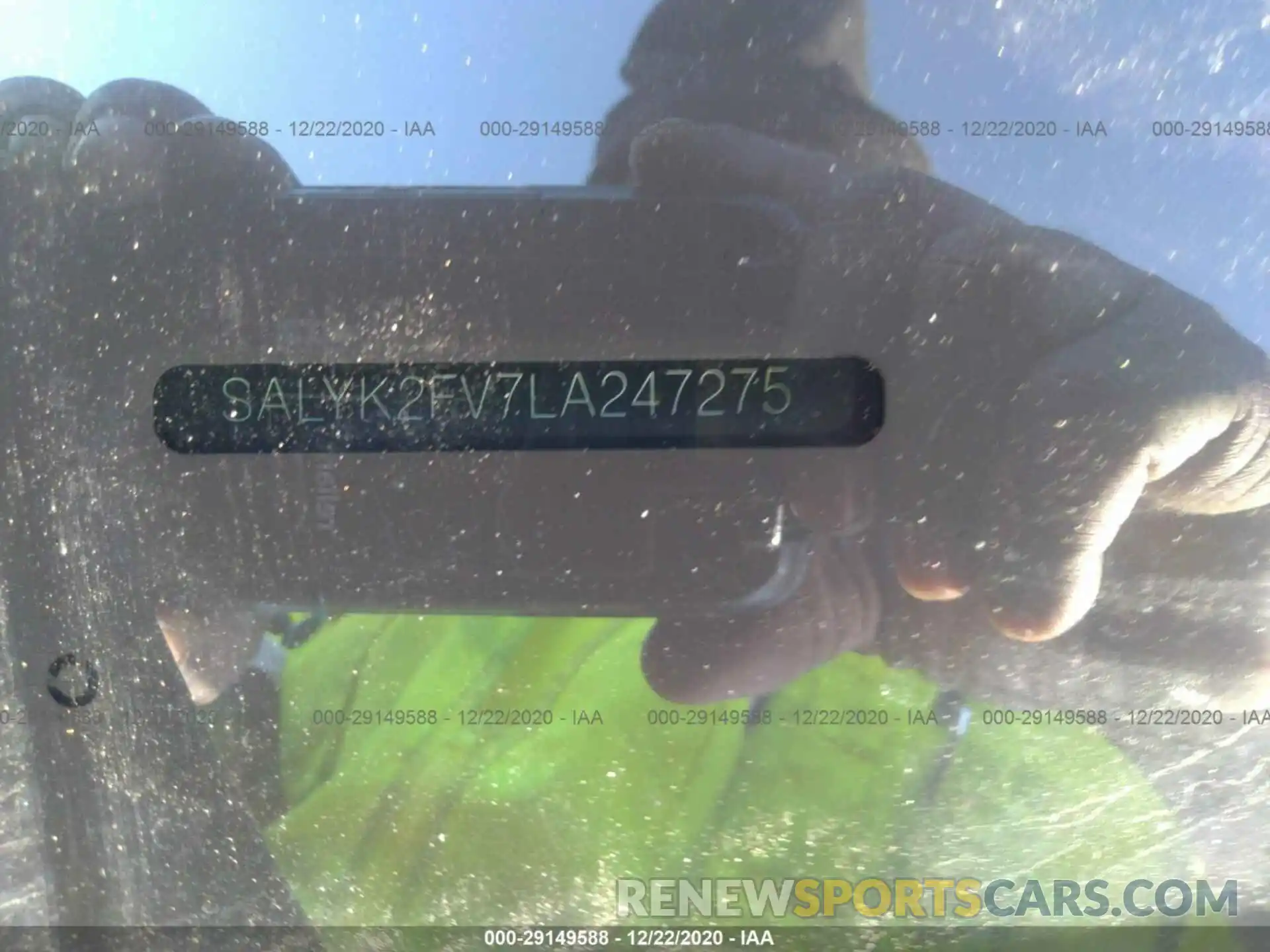 9 Photograph of a damaged car SALYK2FV7LA247275 LAND ROVER RANGE ROVER VELAR 2020