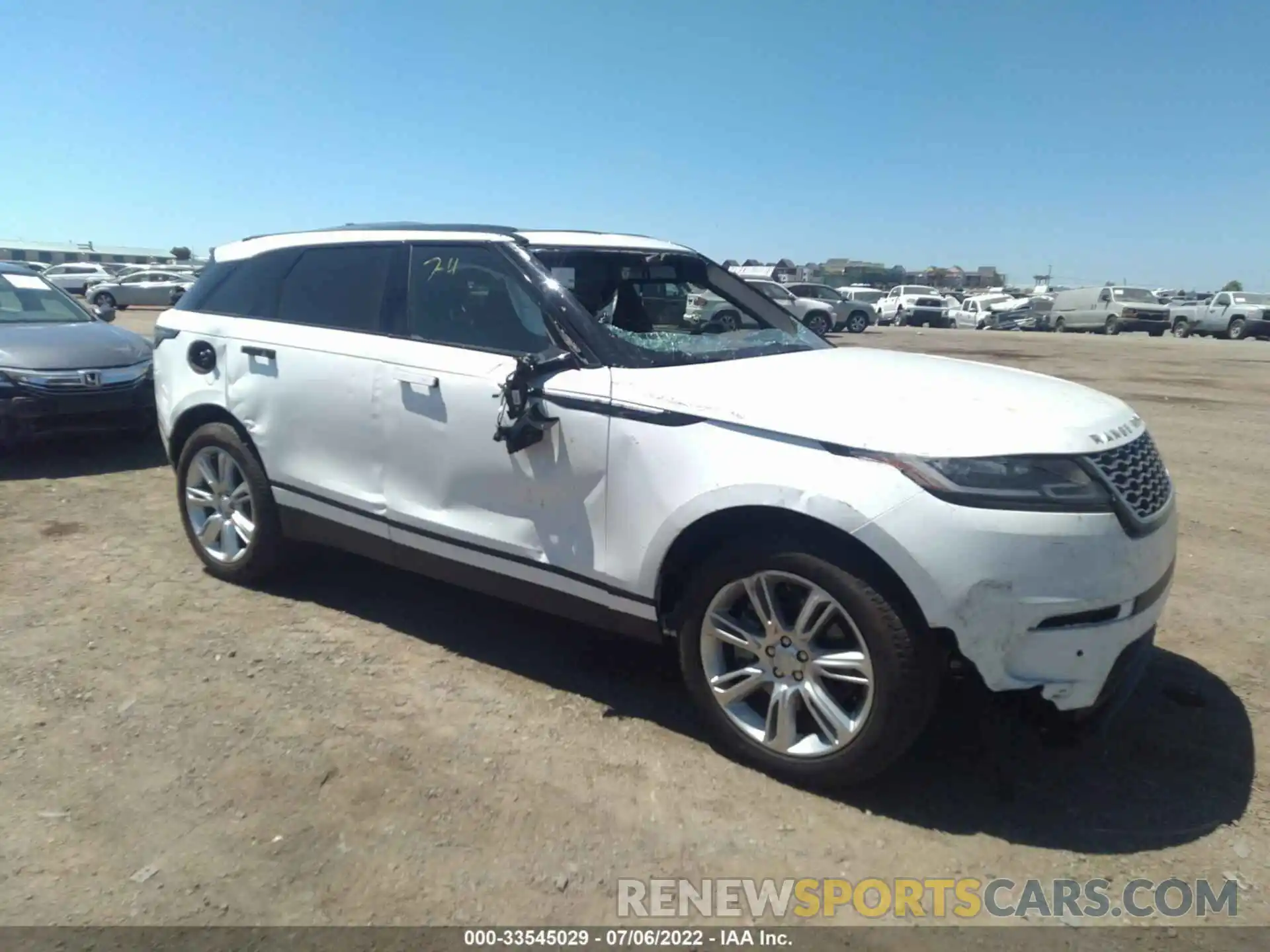 1 Фотография поврежденного автомобиля SALYJ2EX7MA317512 LAND ROVER RANGE ROVER VELAR 2021