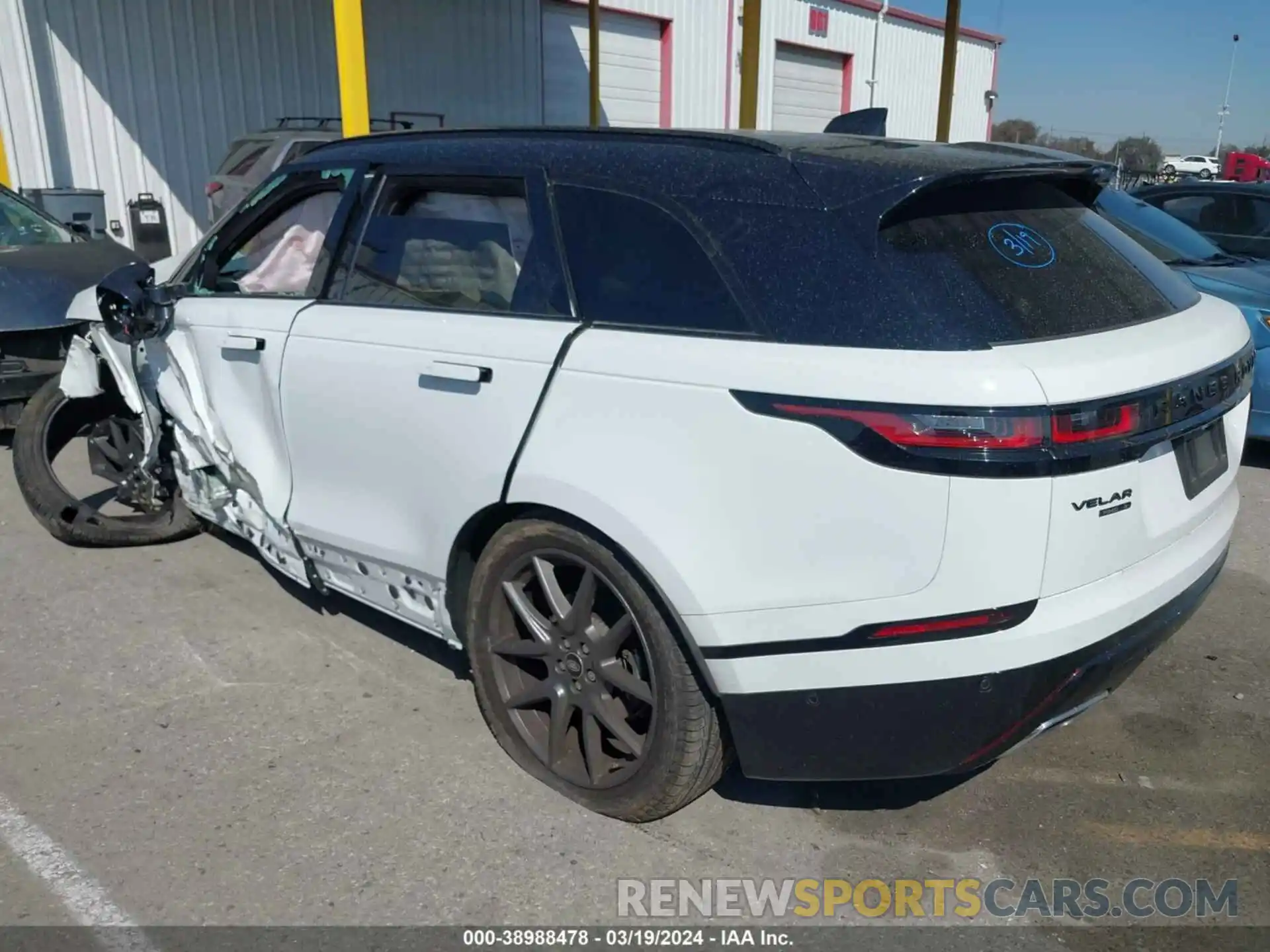 3 Фотография поврежденного автомобиля SALYT2EU7MA315226 LAND ROVER RANGE ROVER VELAR 2021