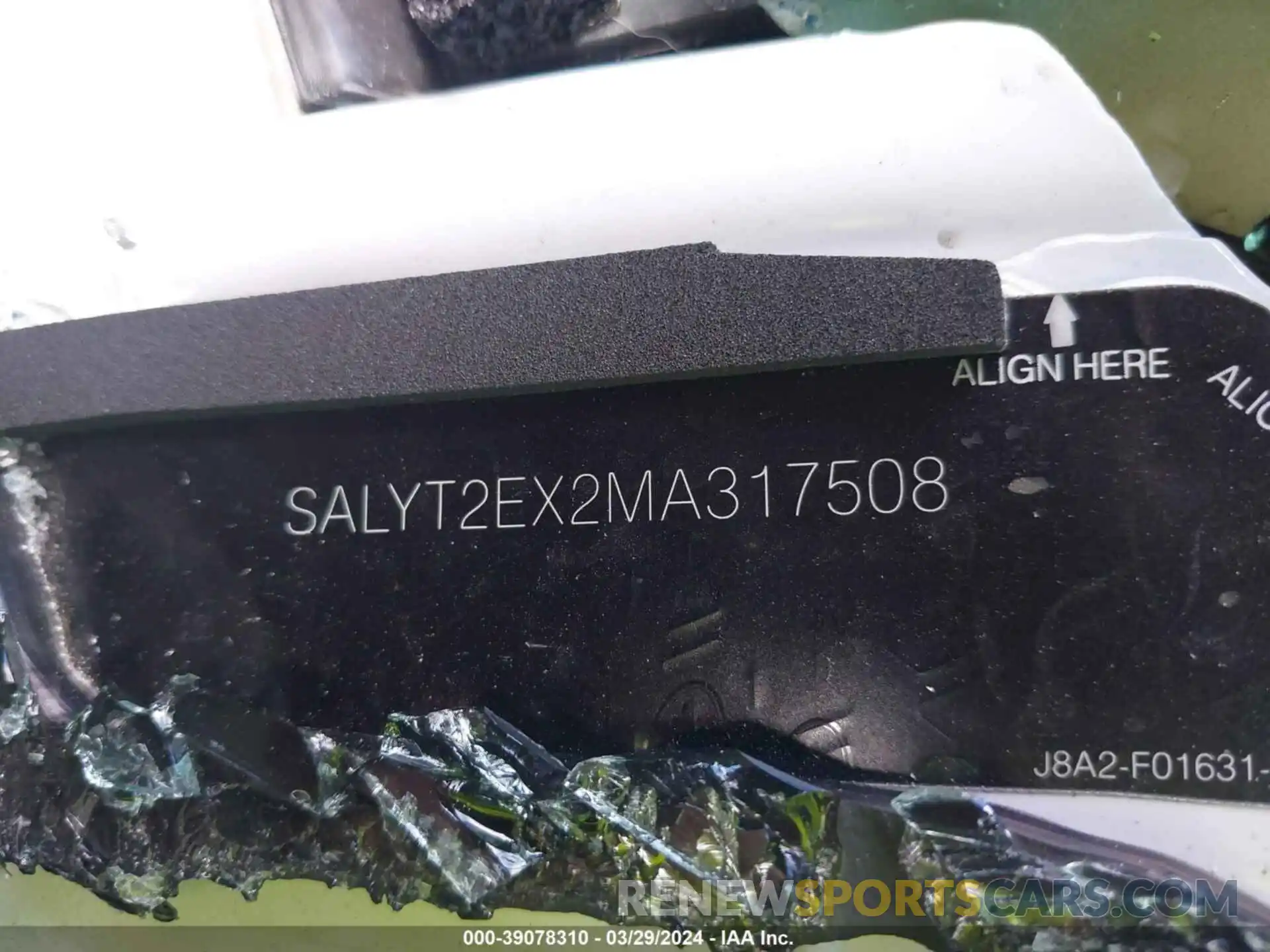 9 Photograph of a damaged car SALYT2EX2MA317508 LAND ROVER RANGE ROVER VELAR 2021