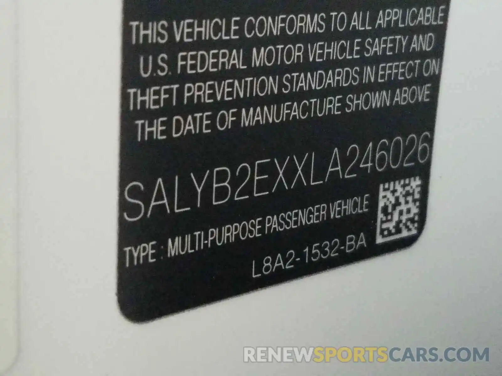 10 Фотография поврежденного автомобиля SALYB2EXXLA246026 LAND ROVER RANGEROVER 2020