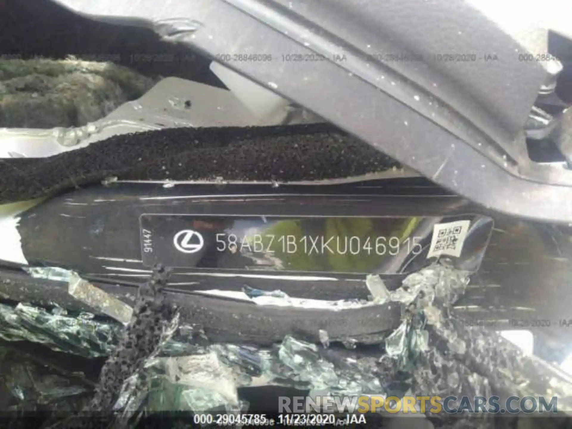 9 Photograph of a damaged car 58ABZ1B1XKU046915 LEXUS ES 2019