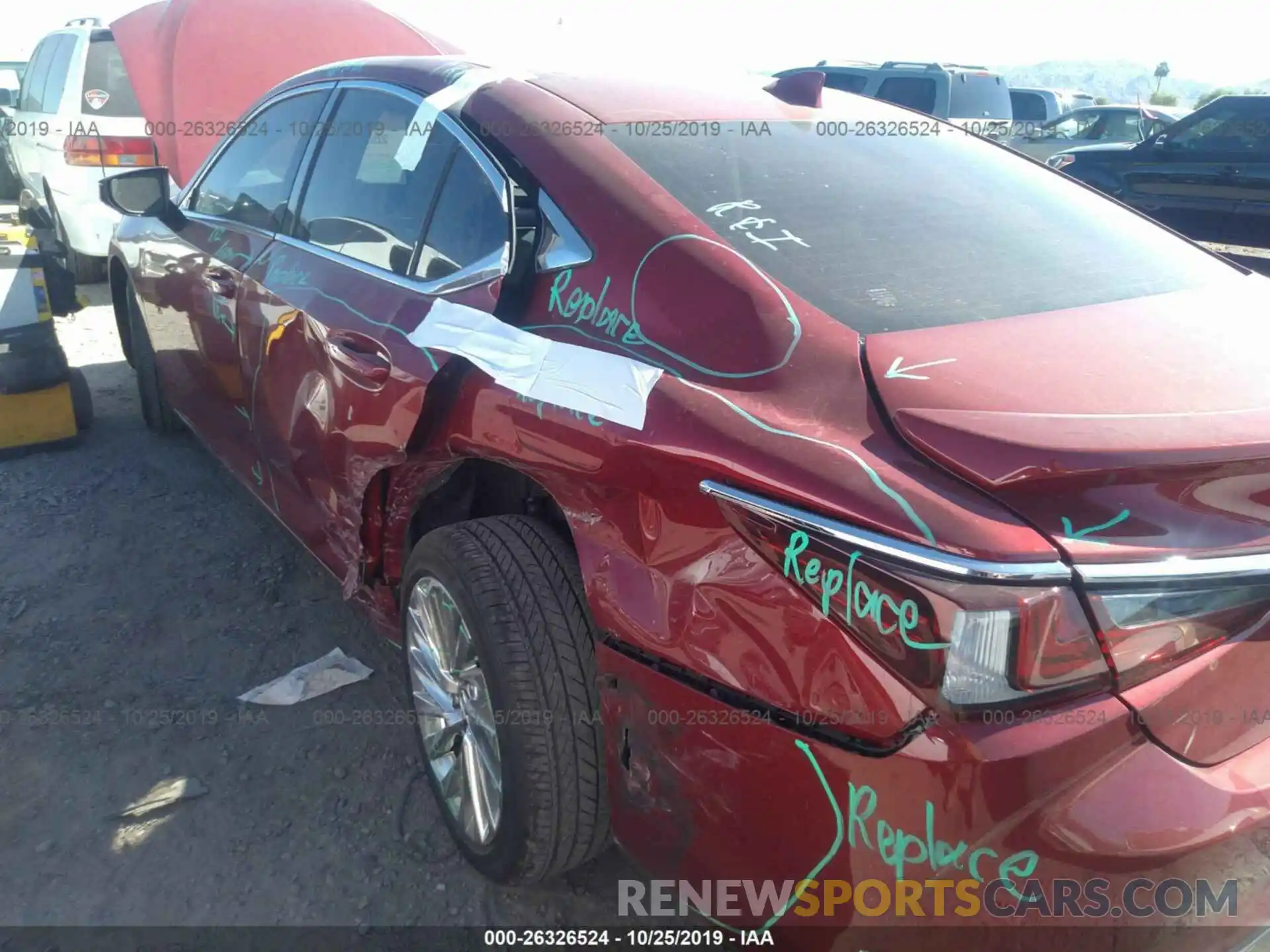 6 Photograph of a damaged car JTHB21B15K2037811 LEXUS ES 2019