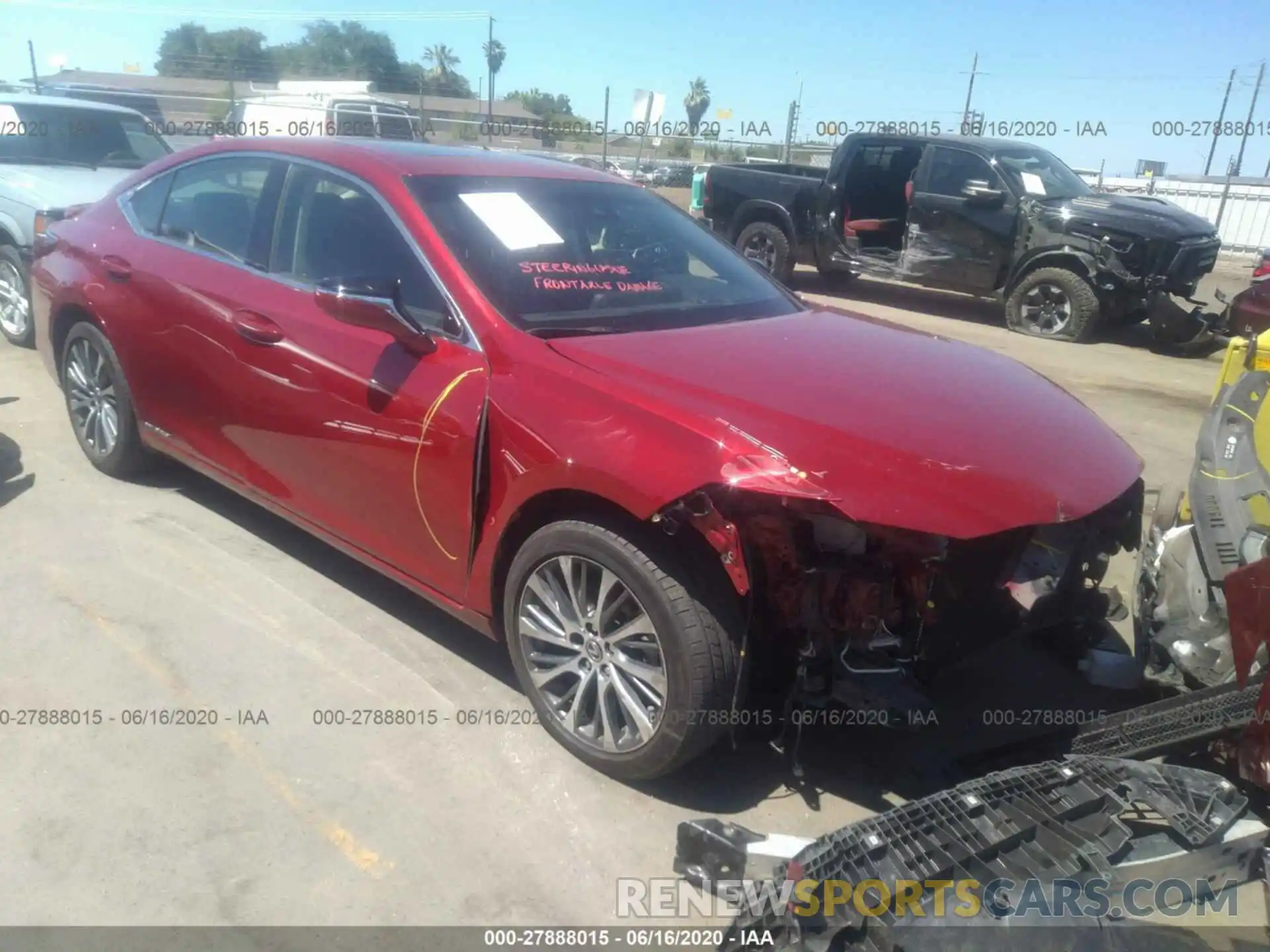 1 Photograph of a damaged car JTHB21B17K2001490 LEXUS ES 2019