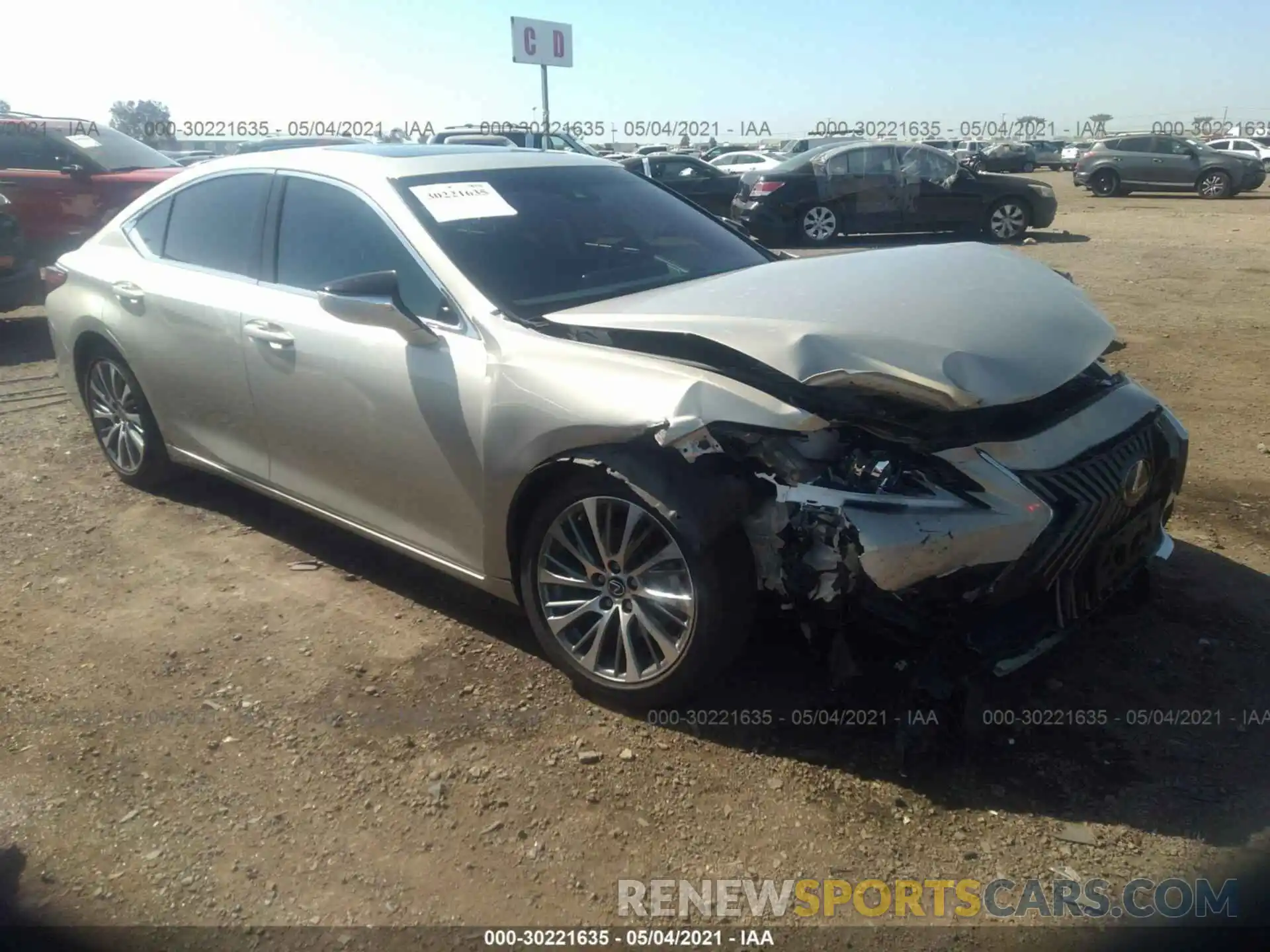 1 Photograph of a damaged car JTHBZ1B13K2004575 LEXUS ES 2019