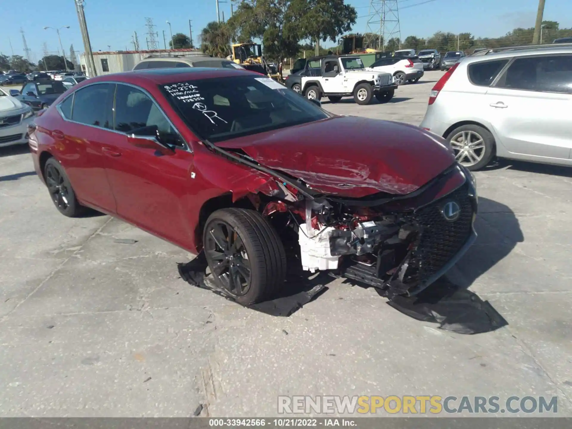 1 Photograph of a damaged car 58AGZ1B12NU128356 LEXUS ES 2022