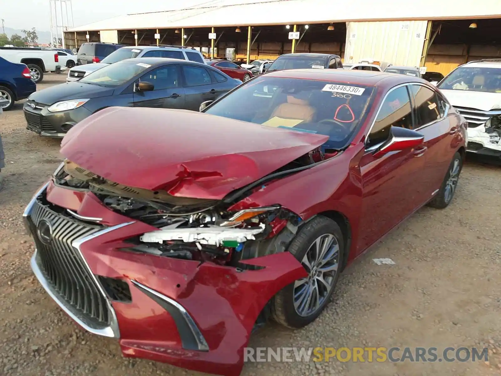 2 Photograph of a damaged car JTHB21B15K2001116 LEXUS ES300 2019