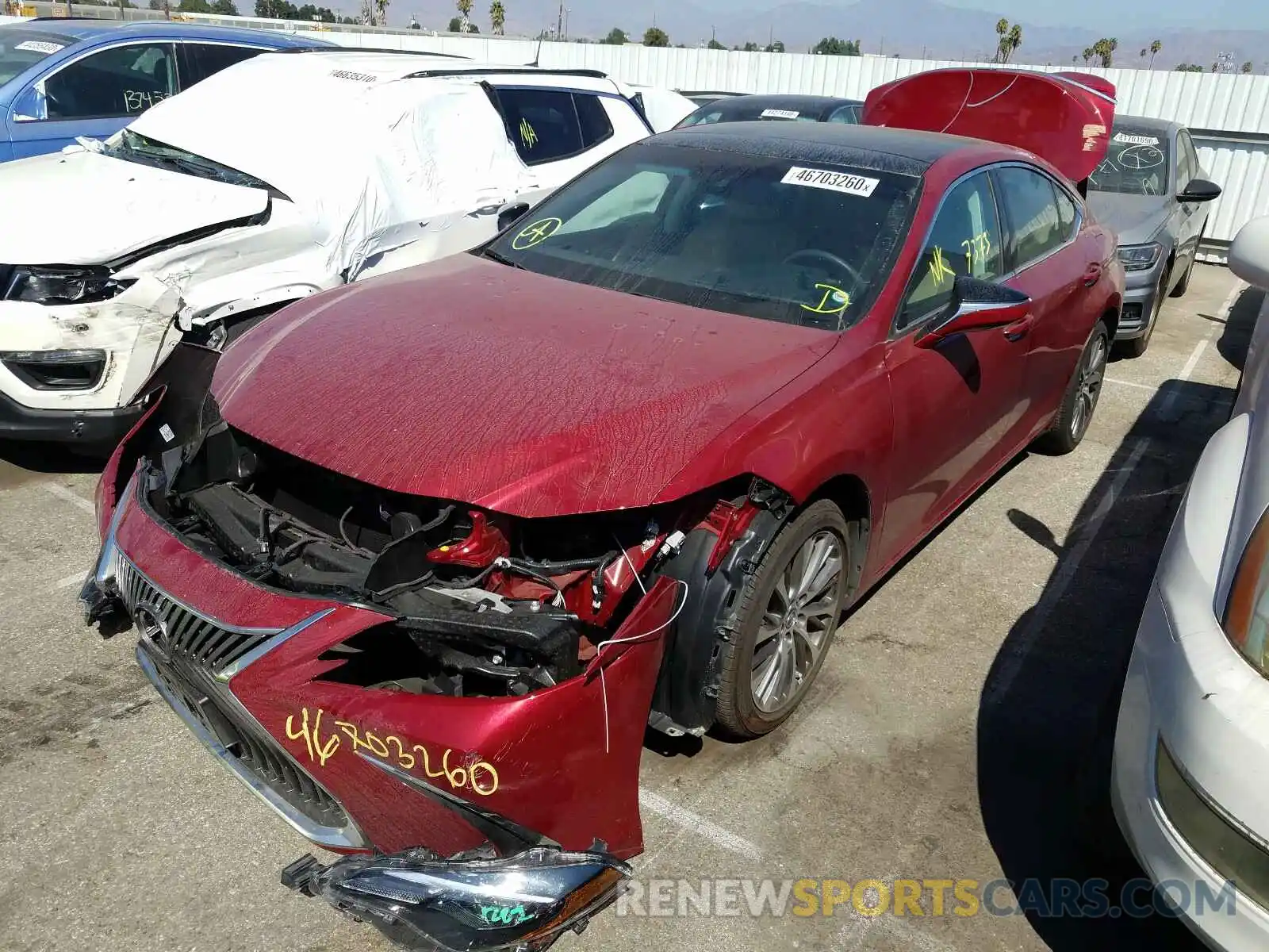 2 Photograph of a damaged car 58ABZ1B19KU027496 LEXUS ES350 2019