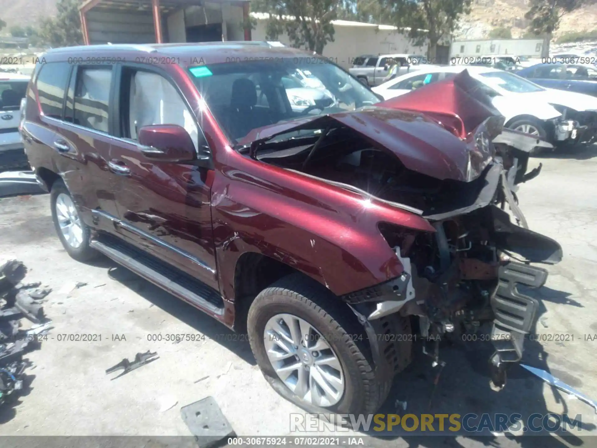 1 Photograph of a damaged car JTJBM7FX1K5225296 LEXUS GX 2019