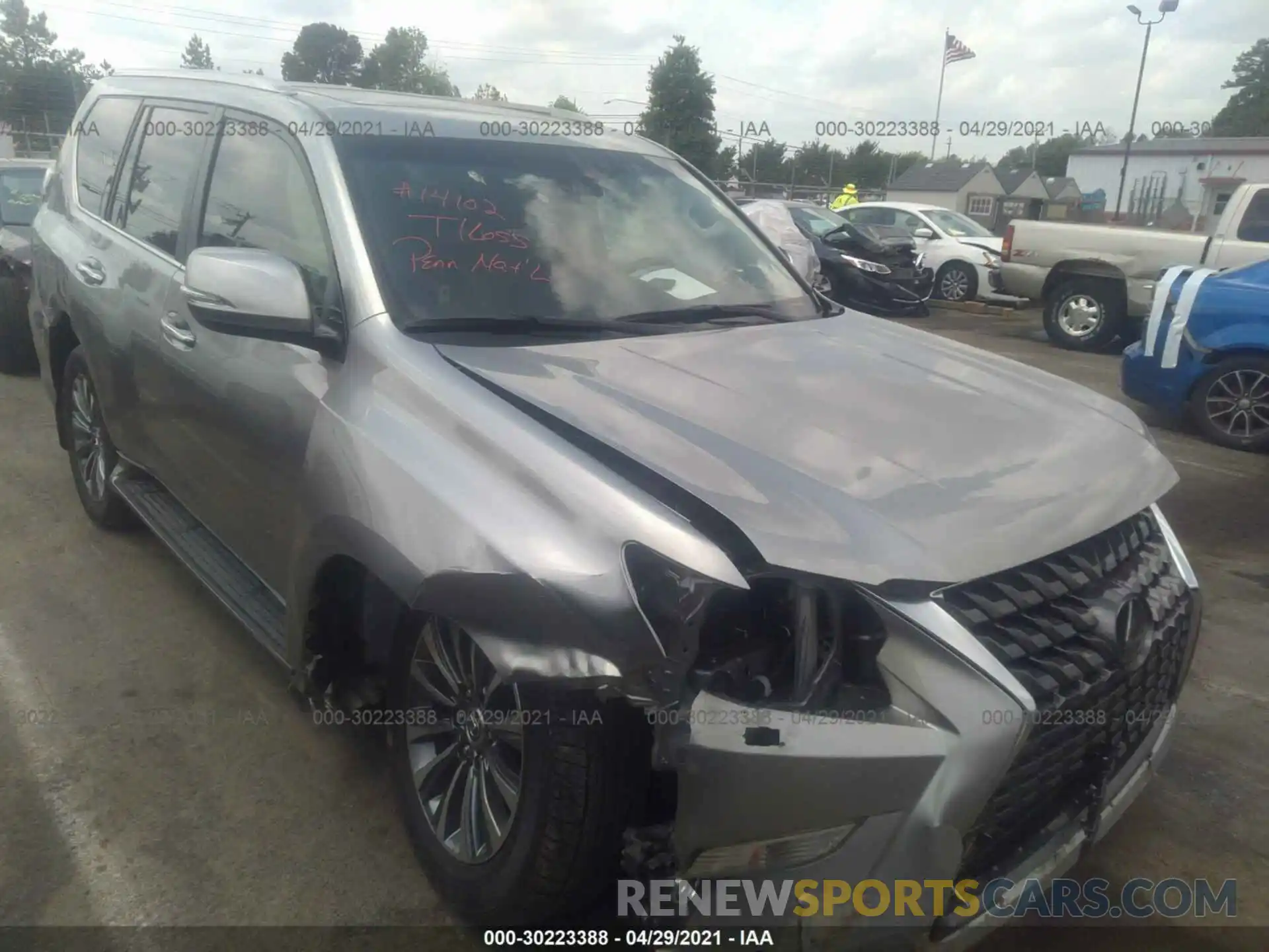 1 Photograph of a damaged car JTJGM7BX3L5255302 LEXUS GX 2020