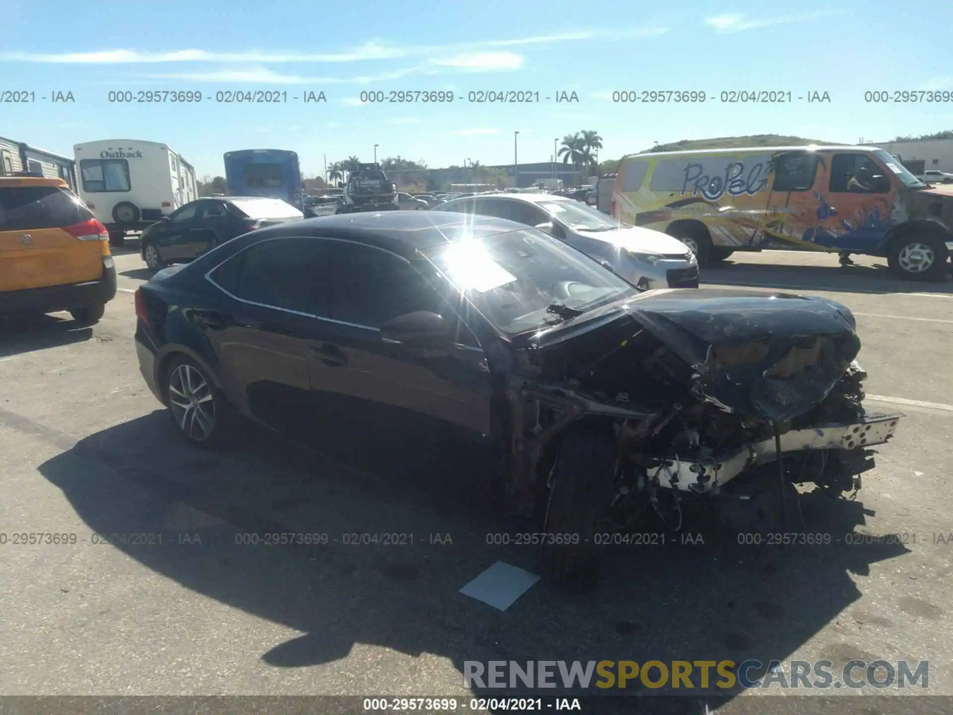 1 Photograph of a damaged car JTHBA1D22K5084799 LEXUS IS 2019