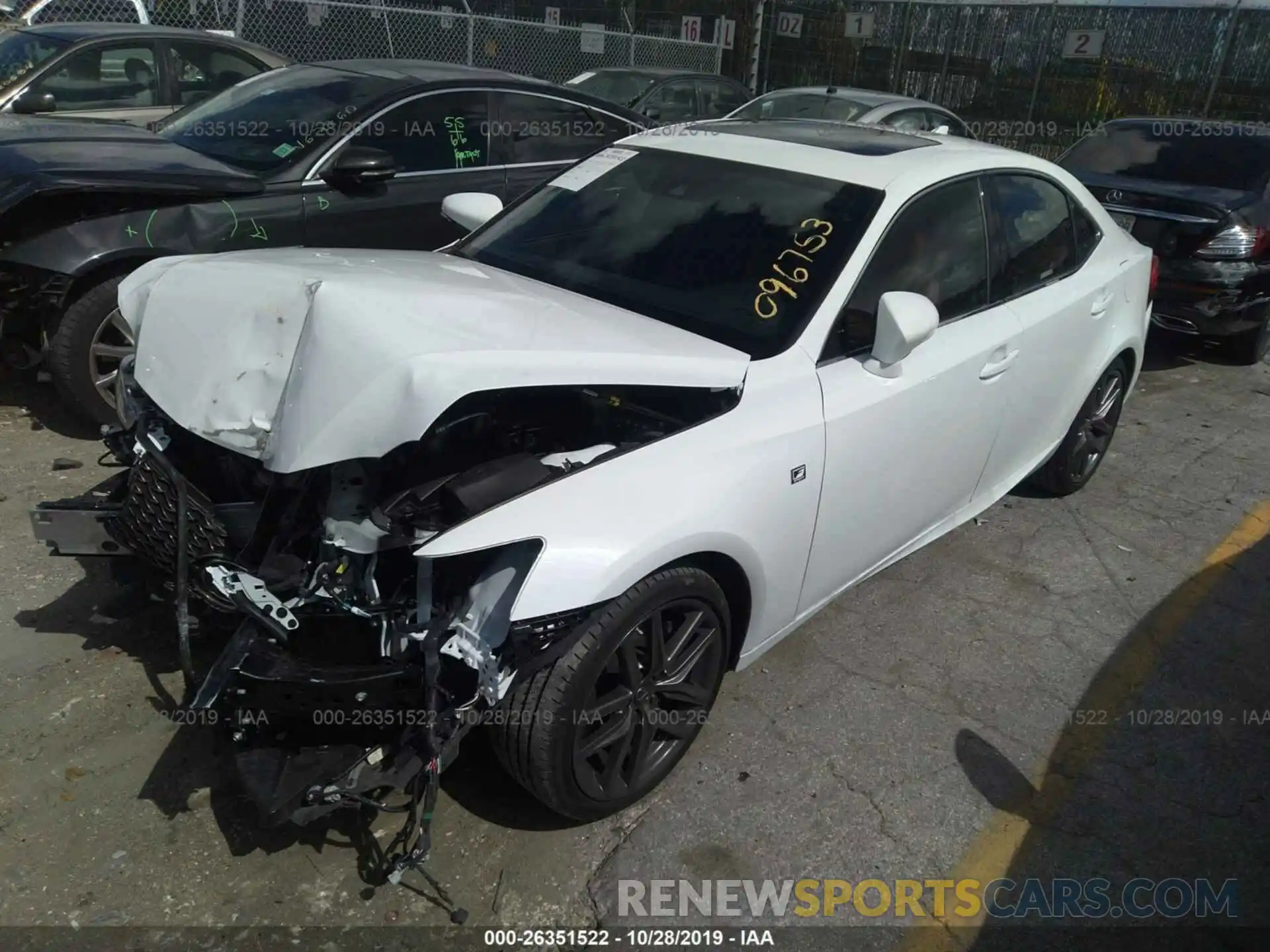 2 Photograph of a damaged car JTHBA1D25K5096753 LEXUS IS 2019