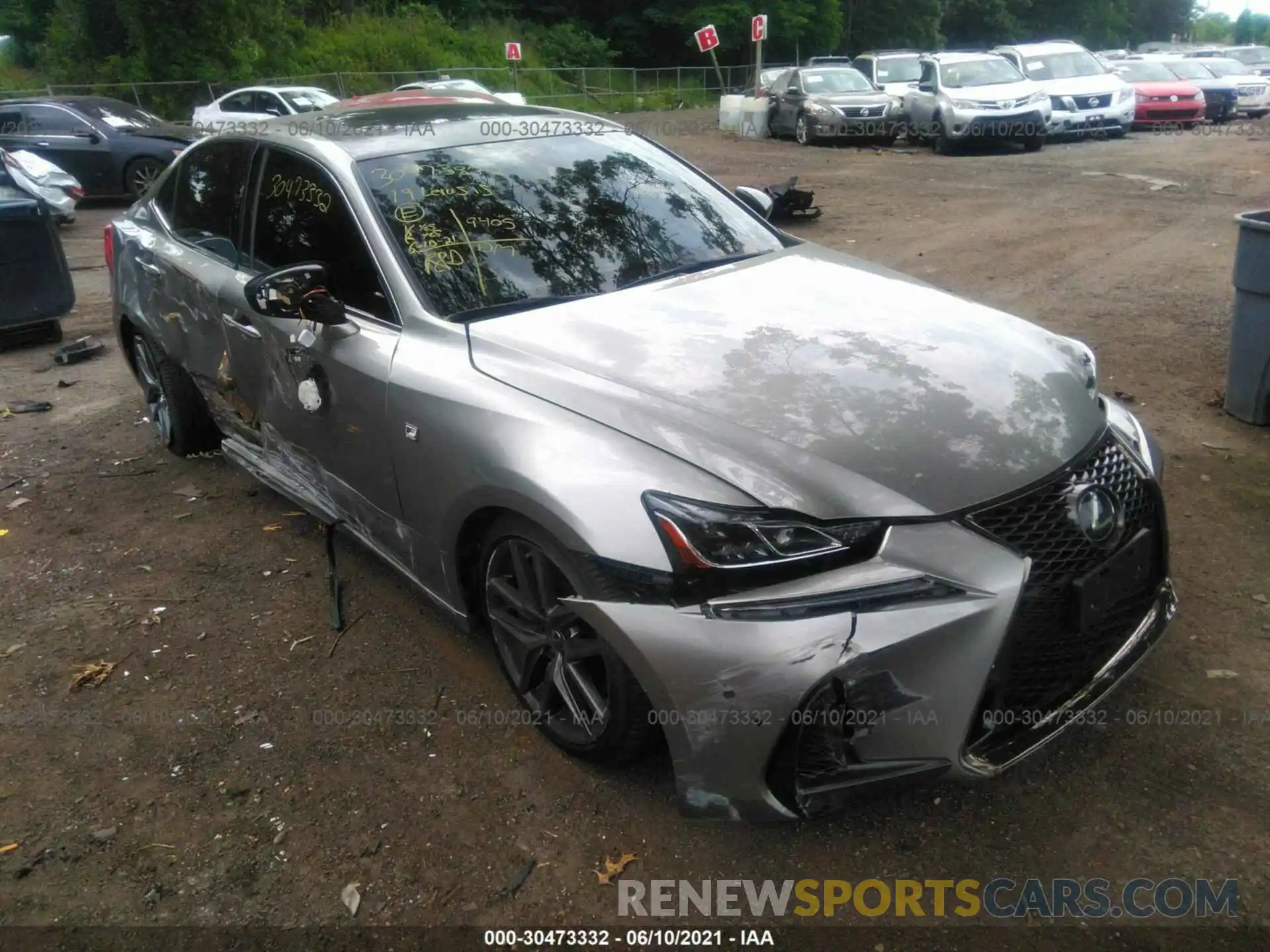 1 Photograph of a damaged car JTHCZ1D28K5016584 LEXUS IS 2019